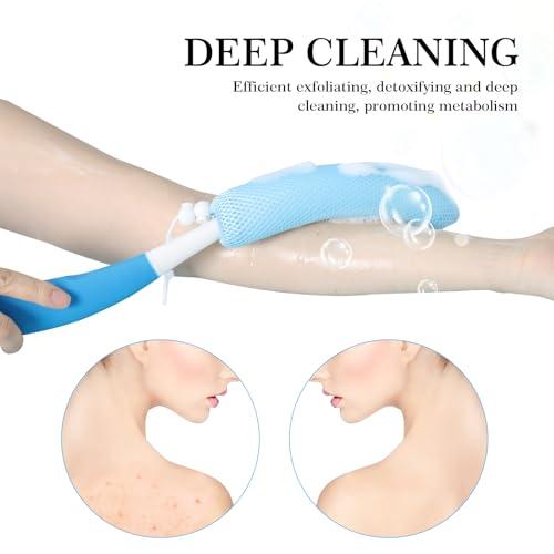 Leetye Mei Leetye Mei Long Handled Shower Brush, Non-Slip Long Handle Bath Brush, Back Body Brush Gentle Exfoliating and Lather Well Deep Cleansing Long-Lasting for Body