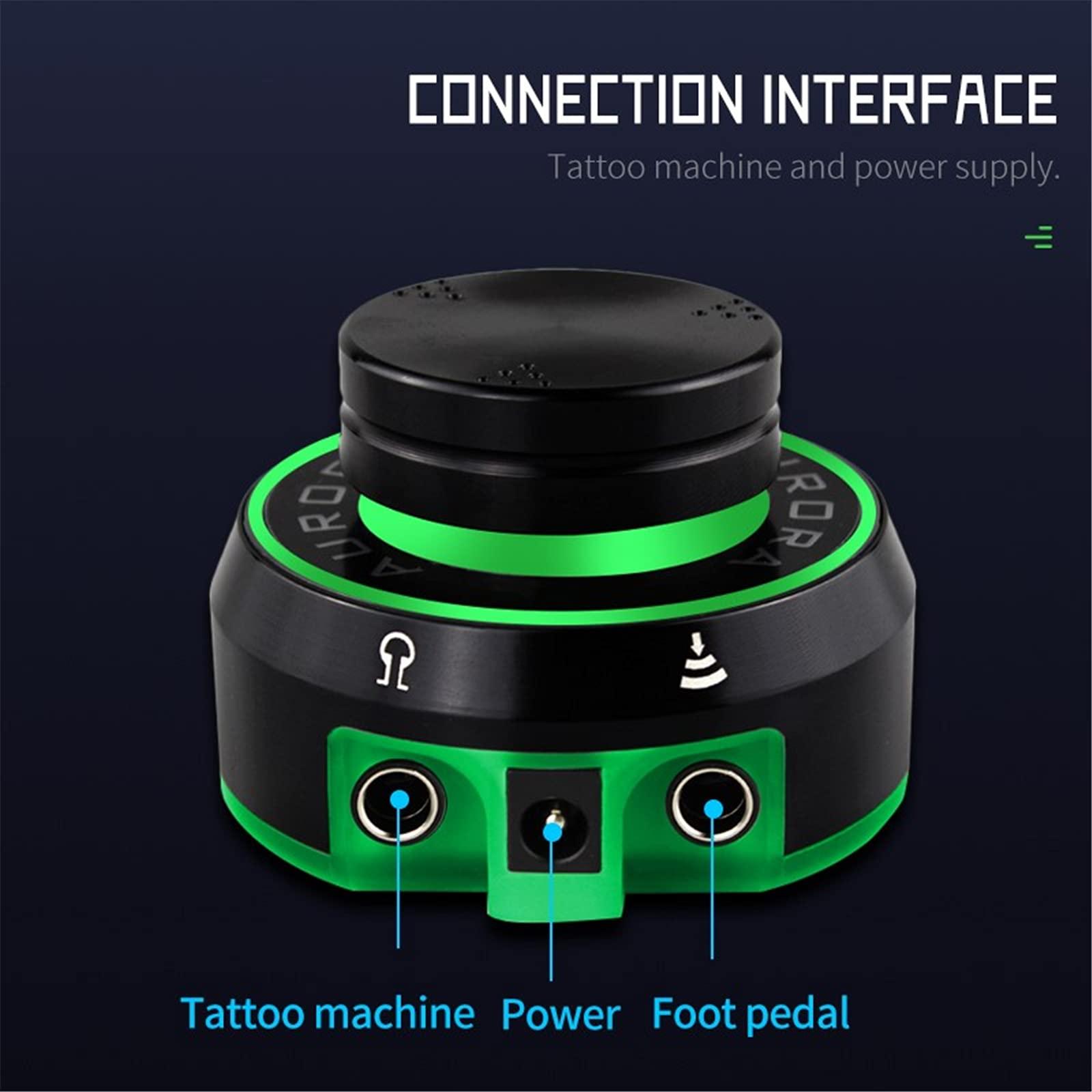 MAXS Rocket Motor Tattoo Machine Professional Tattoo Kit Rotary Tattoo Pen with Tattoo LCD Power Supply for Coil And Rotary Tattoo Gun Machine,Green