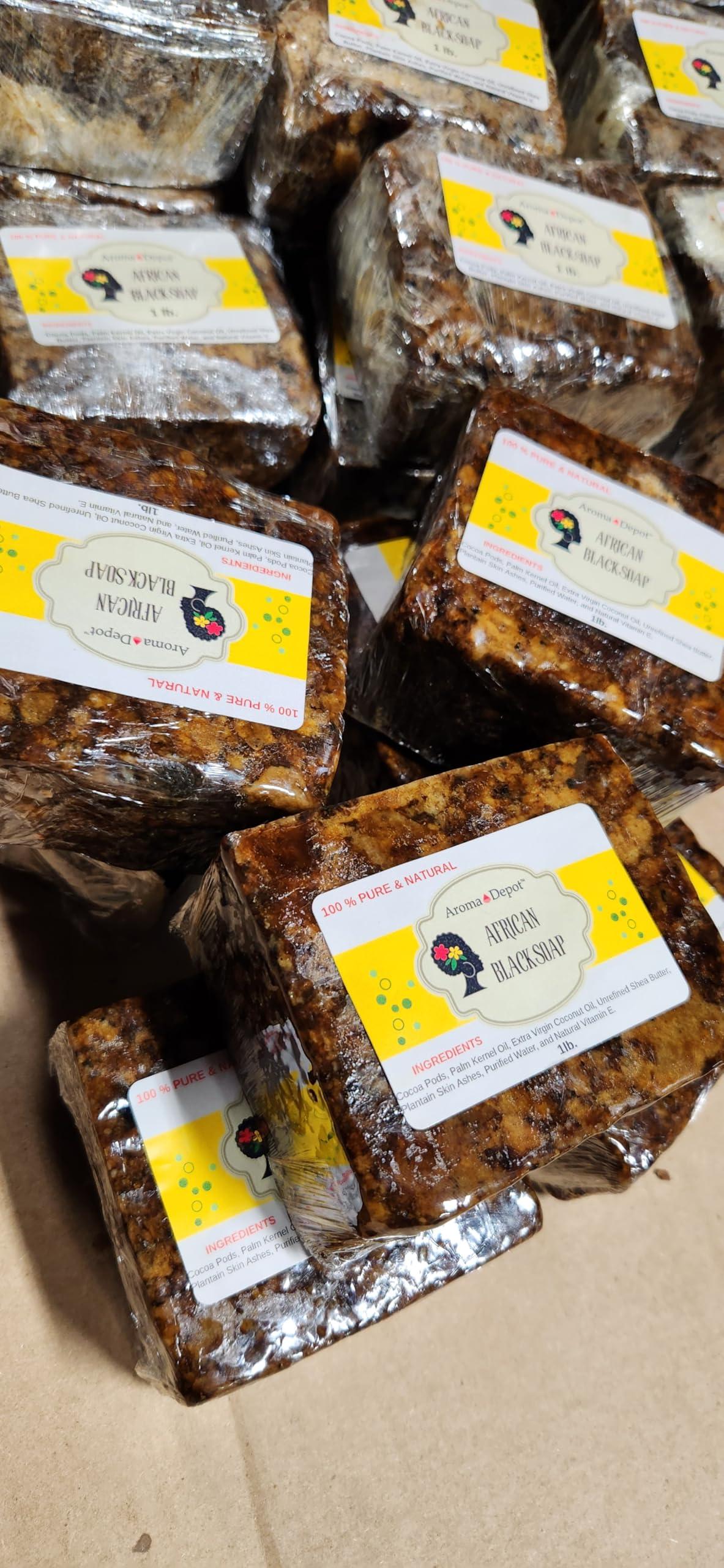 Aroma Depot Aroma Depot Raw African Black Soap Bars From Ghana (3 lbs.)