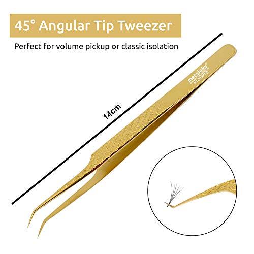 metaleks Professional 14cm Eyelash Extension Tweezer Japanese Stainless Steel Light In weight & Soft In Use.