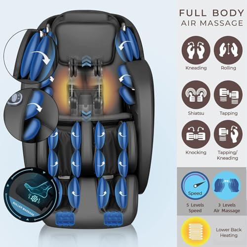 iRest iRest SL Track Massage Chair Recliner, Full Body Massage Chair with Zero Gravity, Bluetooth Speaker, Airbags, Heating, and Foot Massage