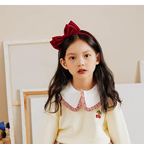Generic Velvet Bow Hair Band Cute Retro Princess Hair Hoop Korean Hair Accessories Gift Headband Cloth Double Layer Bow Sweet Decoration(Side Bow,Red)