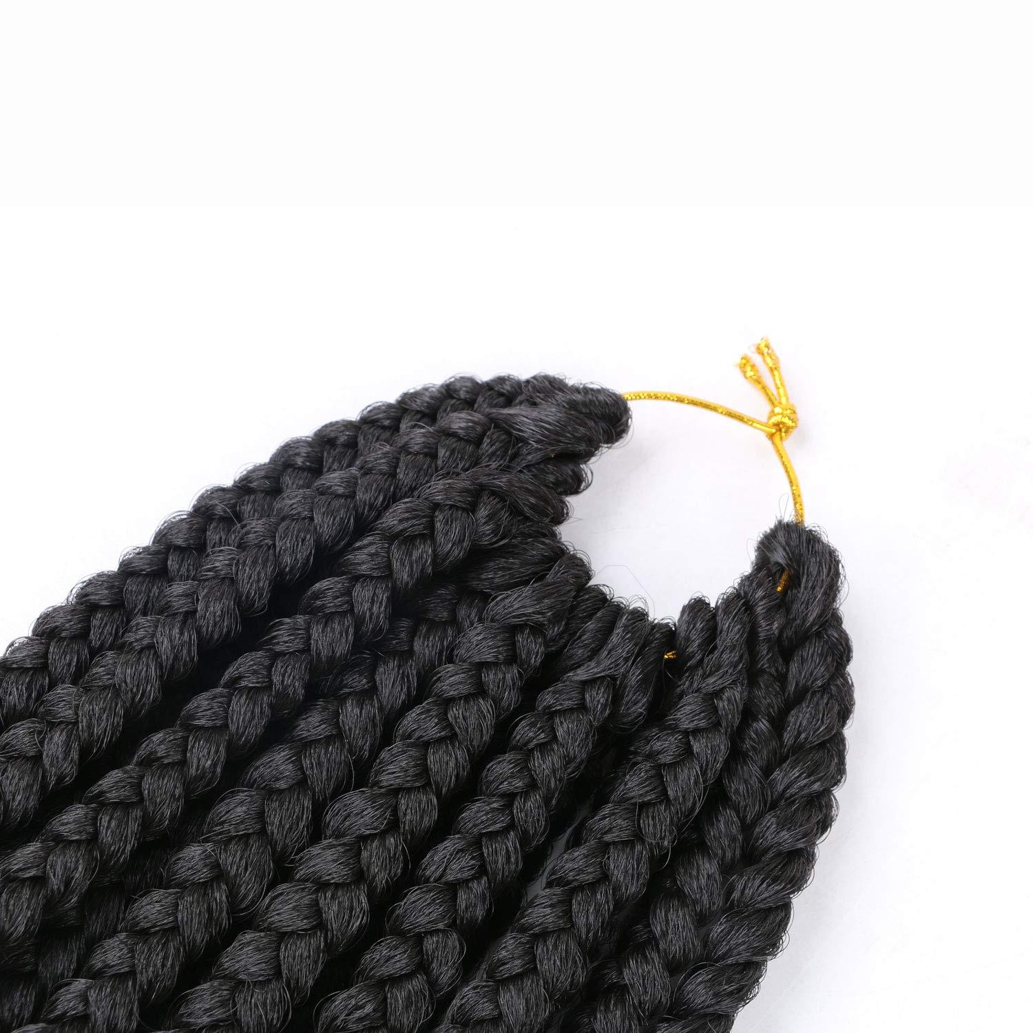 Layashow 10 Inch Bob Box Braid Crochet Hair with Curly Ends 6 Packs Synthetic Hair Crochet Braid Hair for Black Women (2#, 10 Inch)