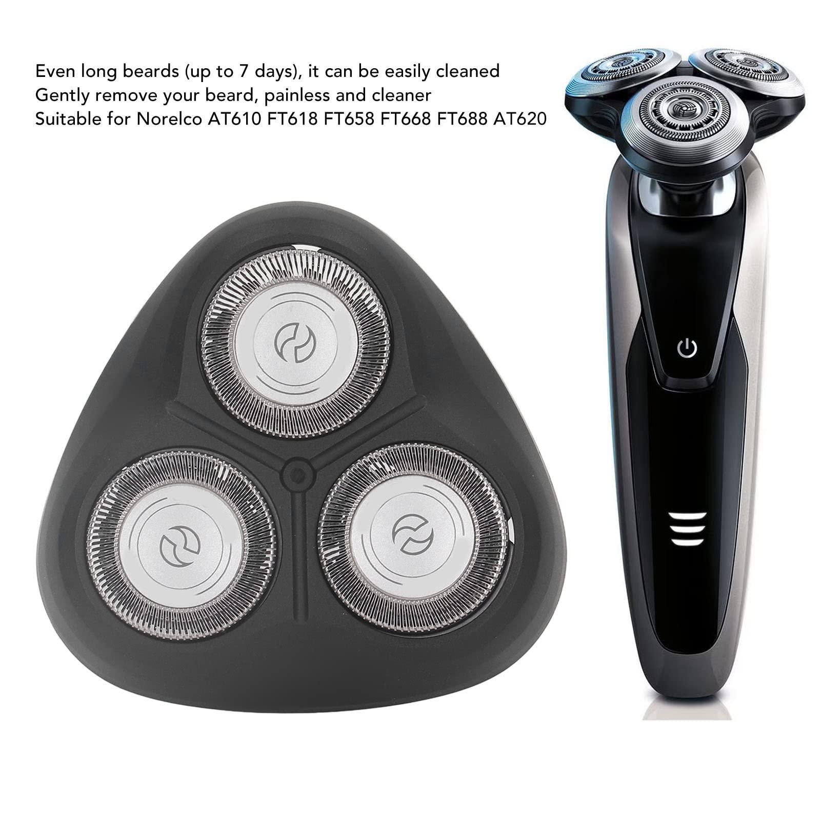 TOPINCN TOPINCN 3 Heads Beard Cutter, Replacement Shaving for Norelco AT610 FT618 FT658 FT668 FT688 AT620 Series Parts Electric Shaver Heads Blades
