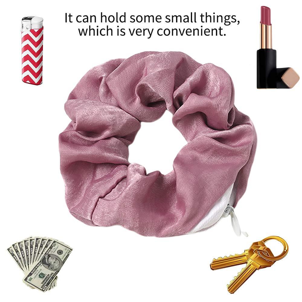 DINPREY DINPREY Chiffon Dots Hair Scrunchie with zipper pouch, 7 Pcs Bright colors Hair Ties for Vsco Girl Stuff, Soft Stash Floral Scrunchies Silk Hair Elastic Ties for Women and Girls