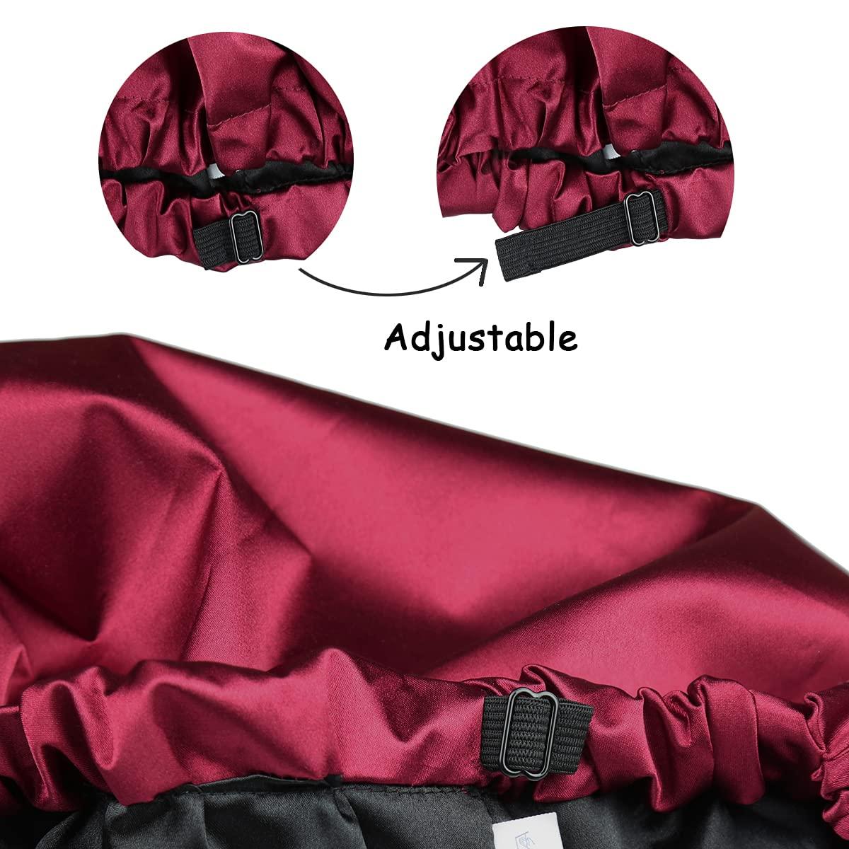 Heerf Kids Shower Cap for Girls and Boys with Curly Hair, Braids, Dreadlocks, Twists Dark Black