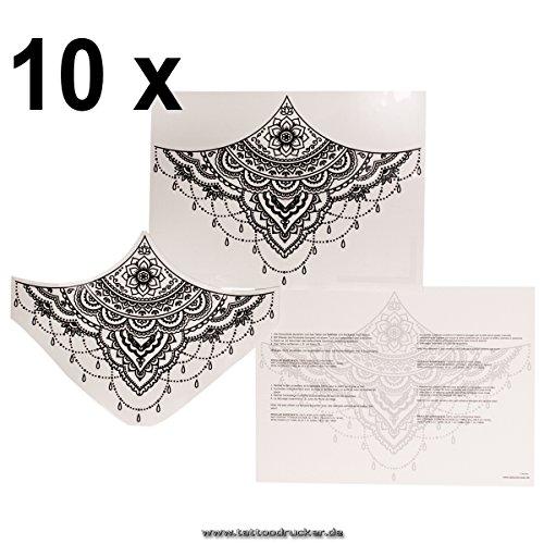 Tattoodrucker 10 x Sternum Underboob Tattoo in Black - Sexy Underboob Tattoo - No China! (10)
