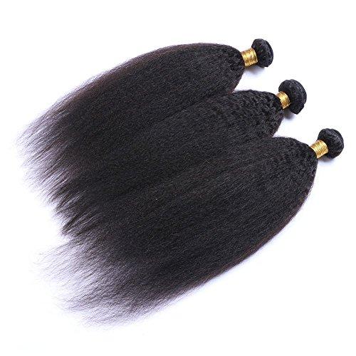 Tony beauty hair Tony Beauty Hair 7A Yaki Straight Human Hair Weave 3Pcs Lot Italian Coarse Hair 100G/Set 100% Brazilian Virgin Hair Extensions(14" 16" 18")