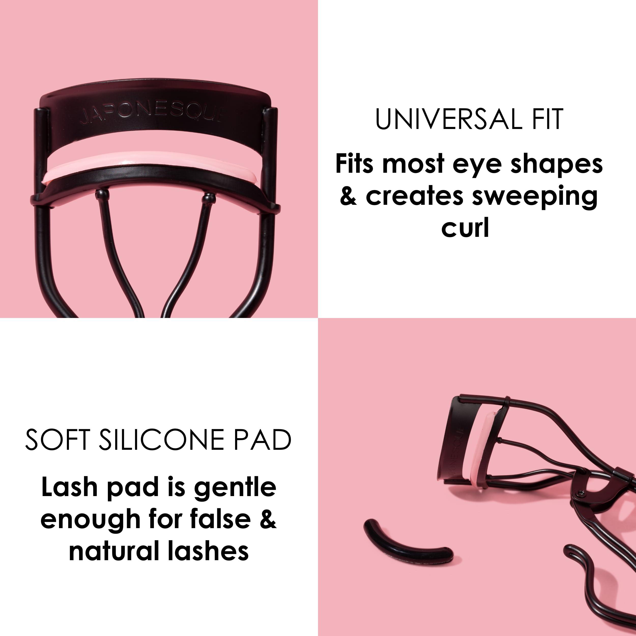JAPONESQUE JAPONESQUE Professional Volumizing Lash Curler for Natural & False Lashes on Most Eye Shapes and Large Eyes, 1 Refill Pad, Holds Curl up to 8 Hours