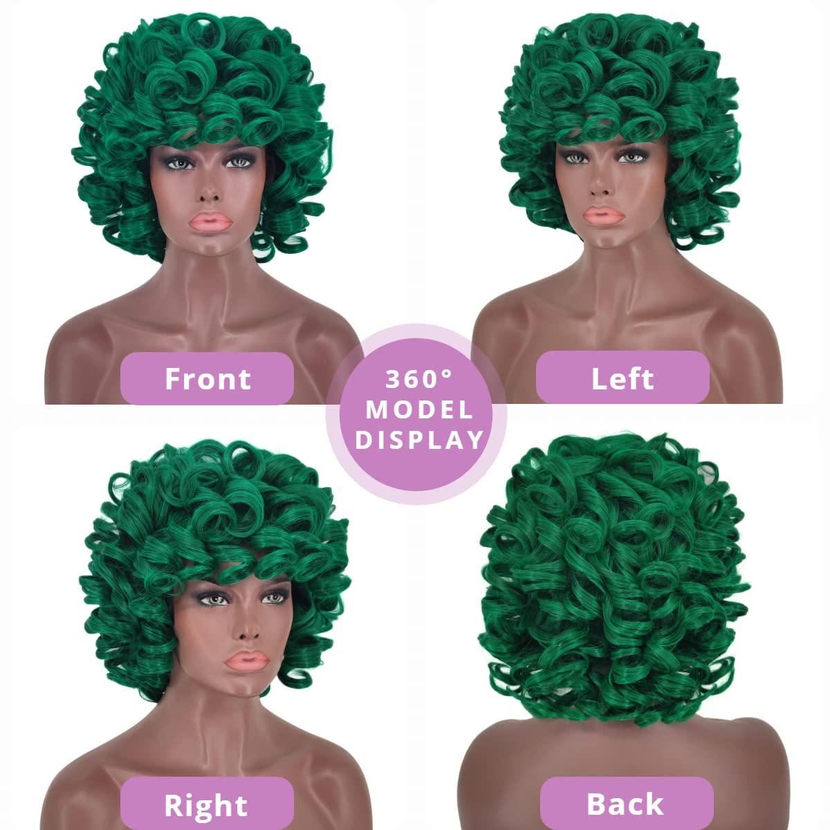 FOVER FOVER 2pcs Wigs - Black Wig and Green Wig