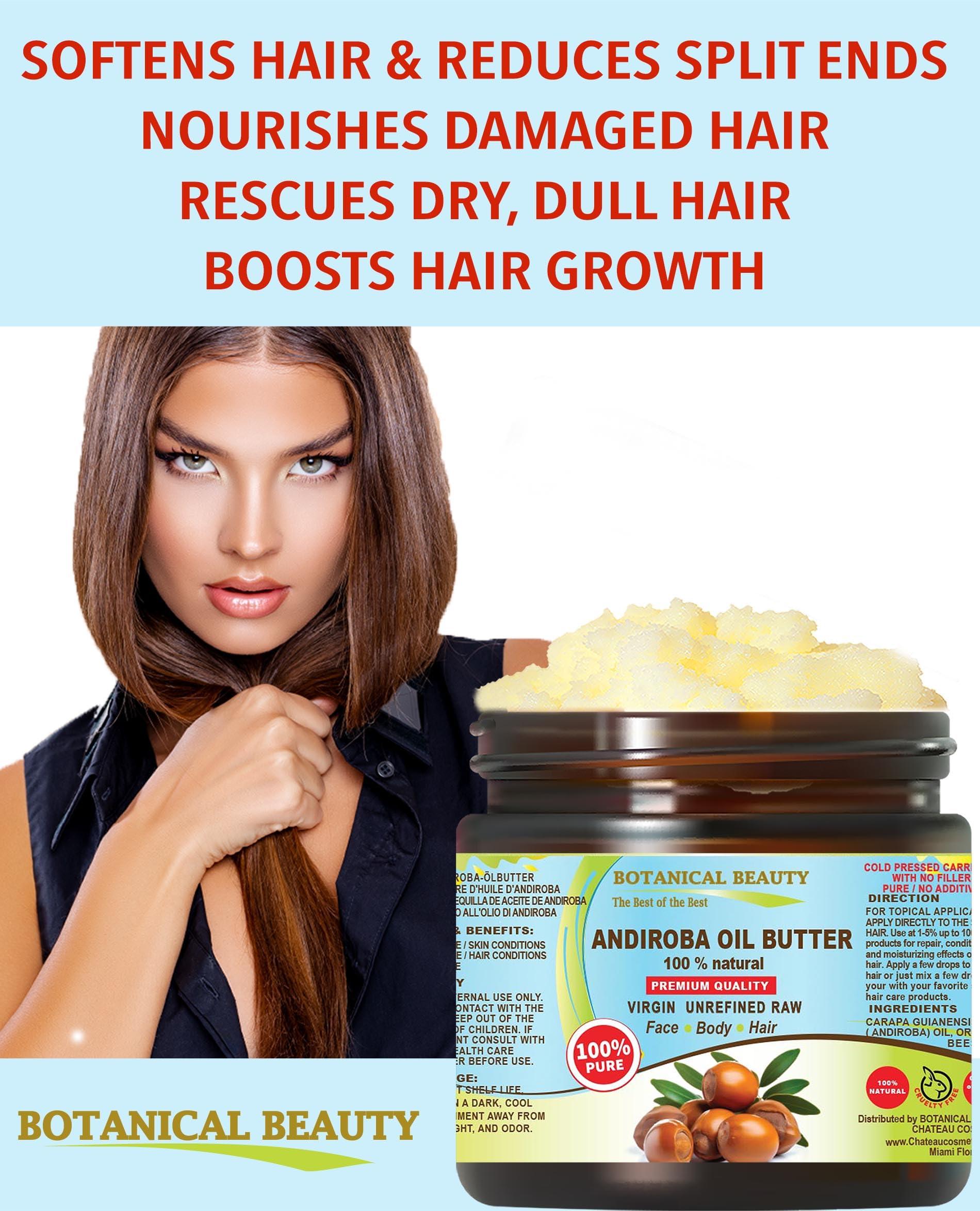 Botanical Beauty Botanical Beauty\' ANDIROBA OIL BUTTER RAW Pure Natural VIRGIN UNREFINED Cold-Pressed 8 Fl oz 240 ml for Face, Skin, Body, Hair, Lip, Nails. Rich in Vitamin E, Vitamin C