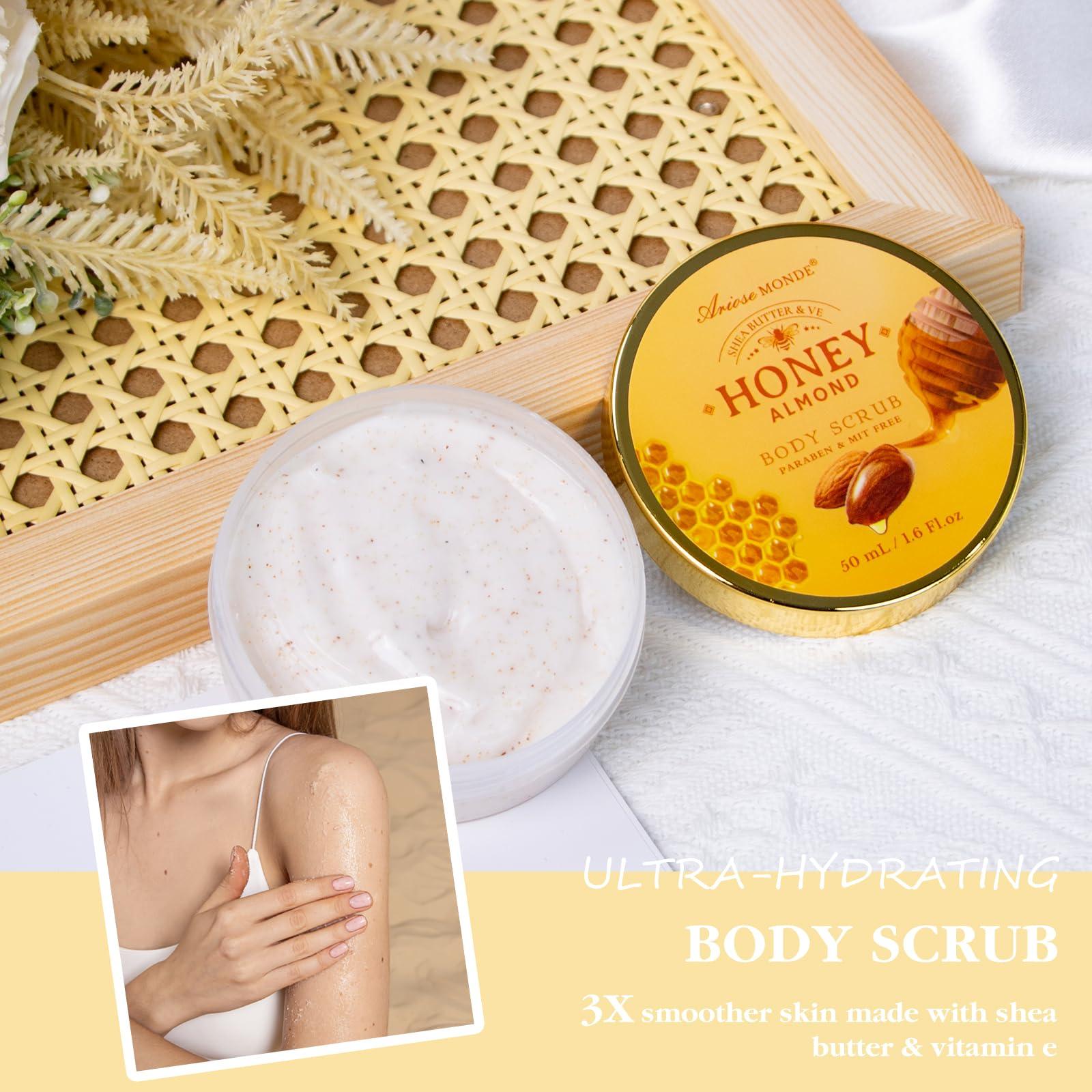 ArioseMonde Gift Baskets for Women, Spa Gifts for Women, 8pcs Honey Almond Bath Gift Set for Women, Relaxation Self Care Spa Kit W/Bath Bomb, Bubble Bath, Mom Birthday Gifts, Christmas Gifts Thank You Gifts