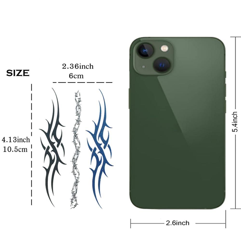 Yesallwas Yesallwas 6 Sheets Mix Tribal fake Tattoos Small Temporary Tattoo Blue Black Tribal Tattoo Body Sticker for Men Women 6x10.5cm/2.36x4.13inches (LxW)