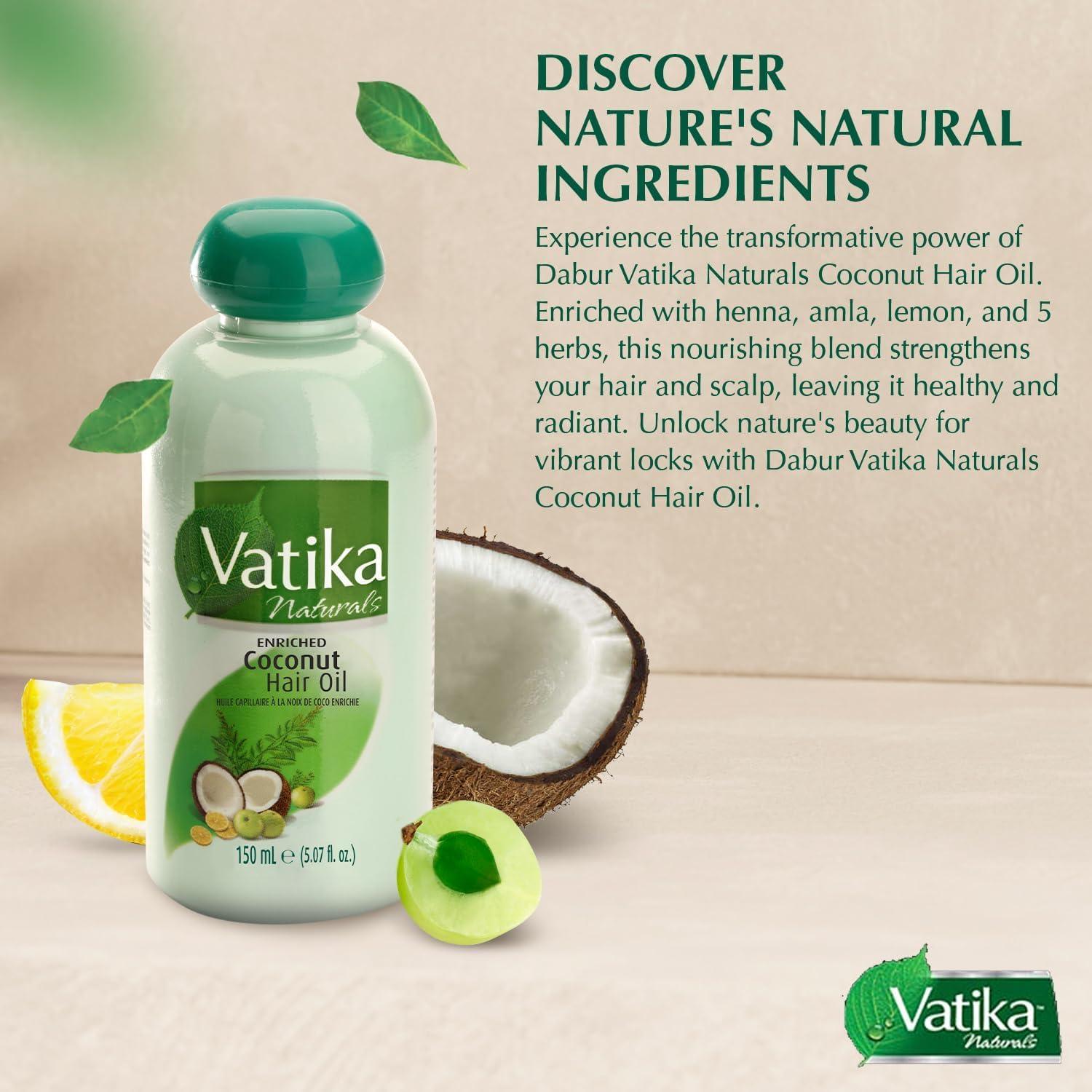 Vatika Naturals Dabur Vatika Enriched Coconut Hair Oil 150ml (Pack of 2)