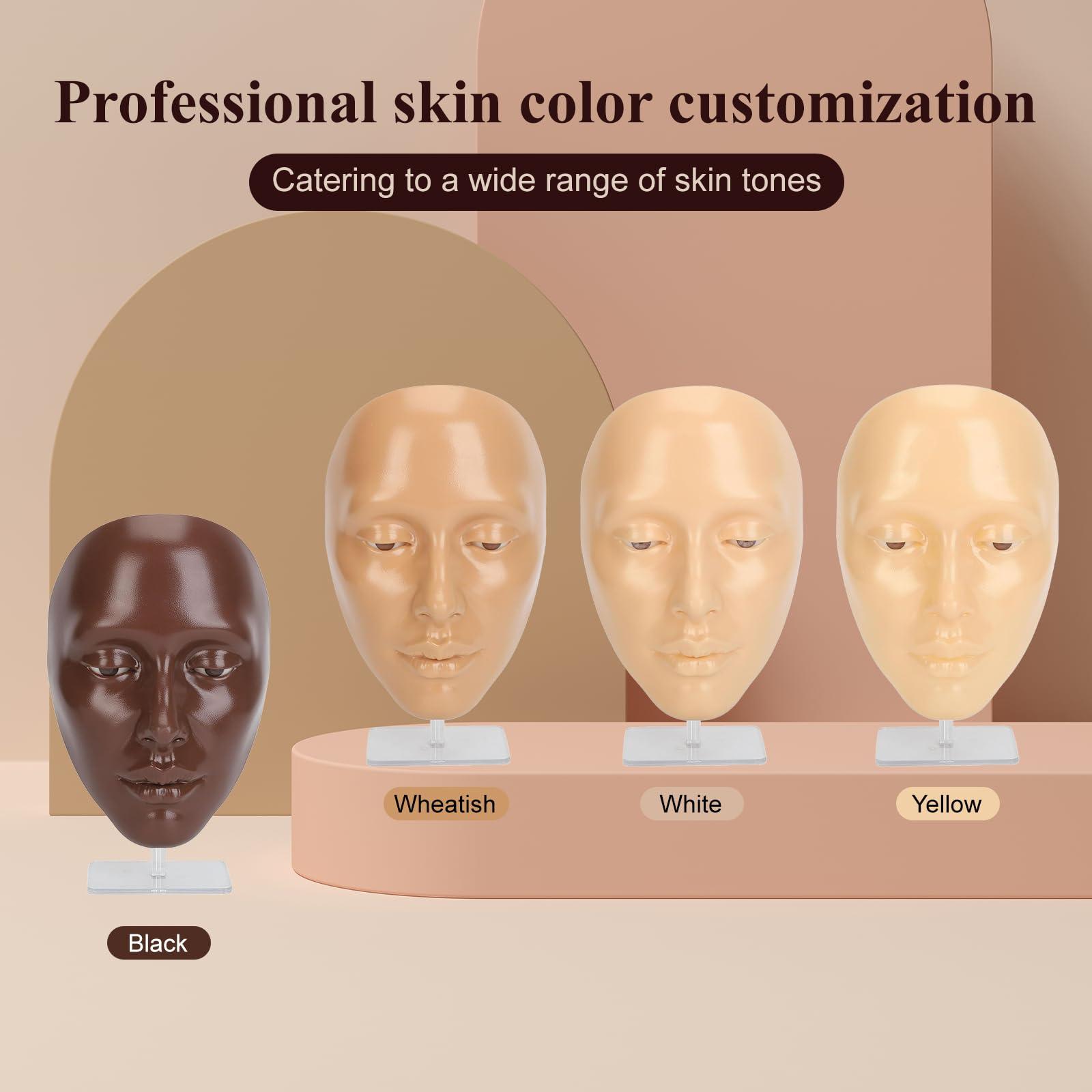 CHADWICK CHADWICK 5D makeup Practice Face Board, Silicone Makeup Mannequin Face, Reusable Beginner Practice Eye Makeup Face for Makeup Artist, Girl\'s Gift Or Professionals (light)