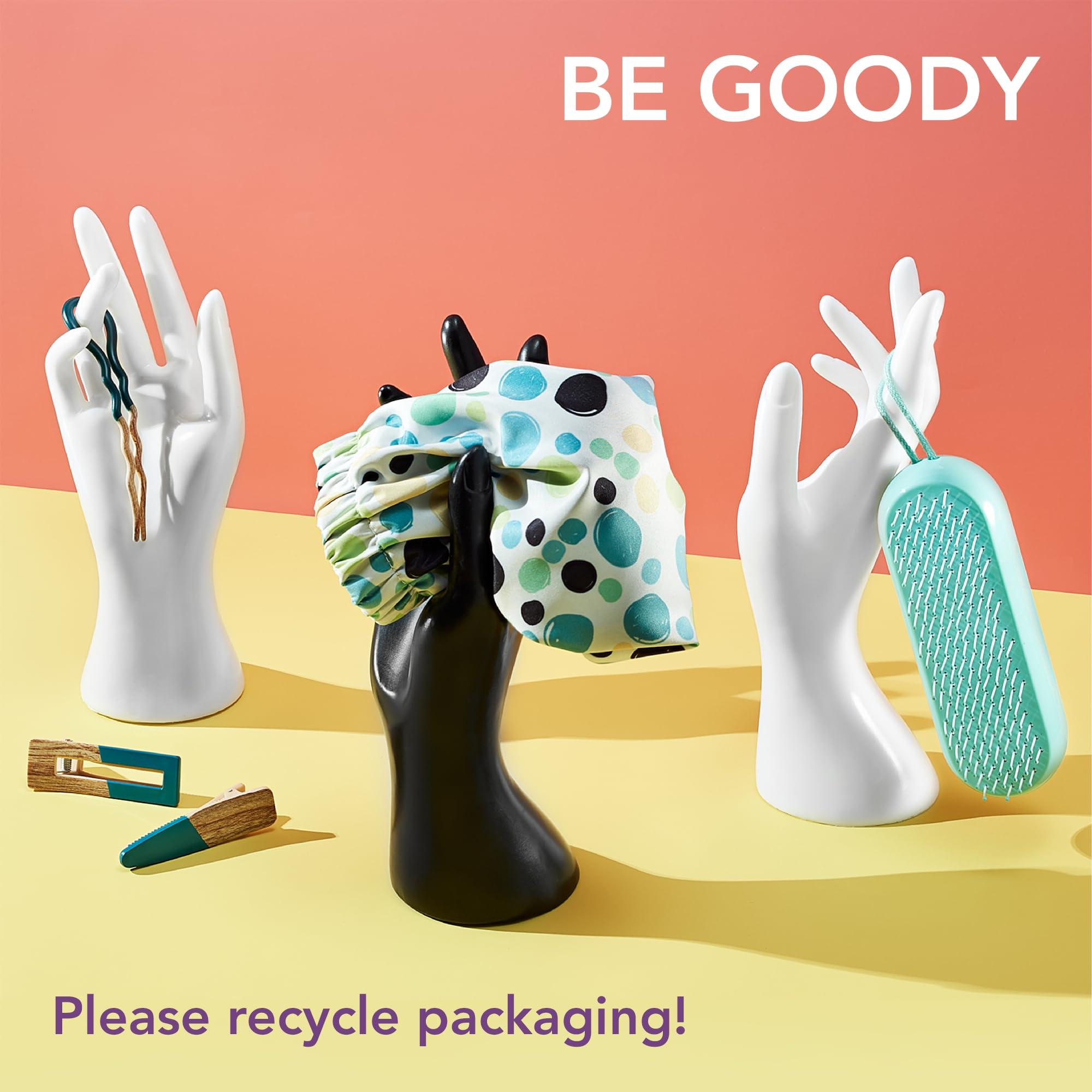 GOODY GOODY Planet Shower Cap,1 Count - Green Dots - Protect Your Hairstyle While Remaining Comfortable - Hair Accessories for Men,Women,Boys,& Girls - Made with Recycled Ocean-Bound Plastic (Pack of 2)