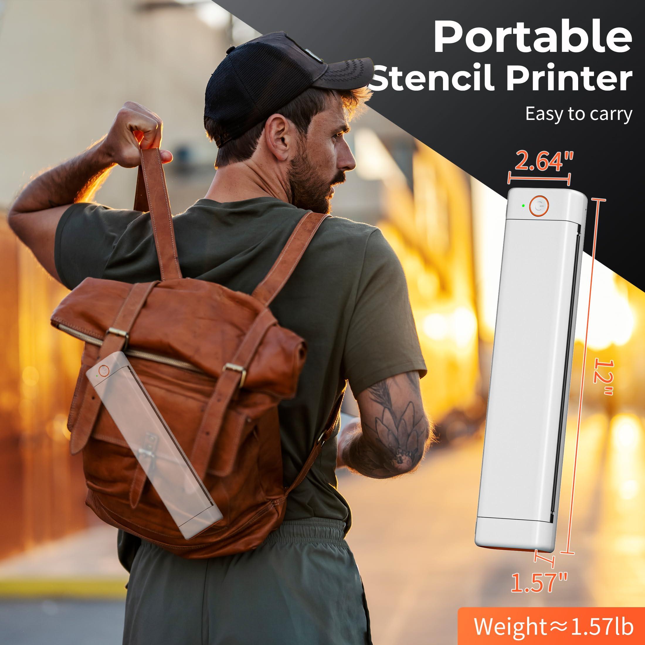 ItriAce Tattoo Stencil Printer with Case, M08F Bluetooth Stencil Printer for Tattooing with 10pcs Transfer Paper, Thermal Tattoo Printer Machine Compatible with Phone/iPad/PC, Wireless Tattoo Transfer Printer