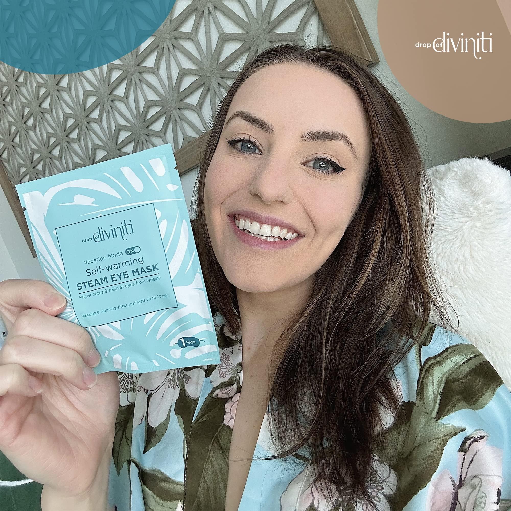 DROP OF DIVINITI 16-Pack Steam Eye Mask - Self Warming Heated Eye Mask for Dry Eyes, Up to 110F Degrees, Fast Soothing Relief - Puffy Eyes, Insomnia, Migraine - Stye Eye Treatment - Warm Compress for Eyes DiviniTi