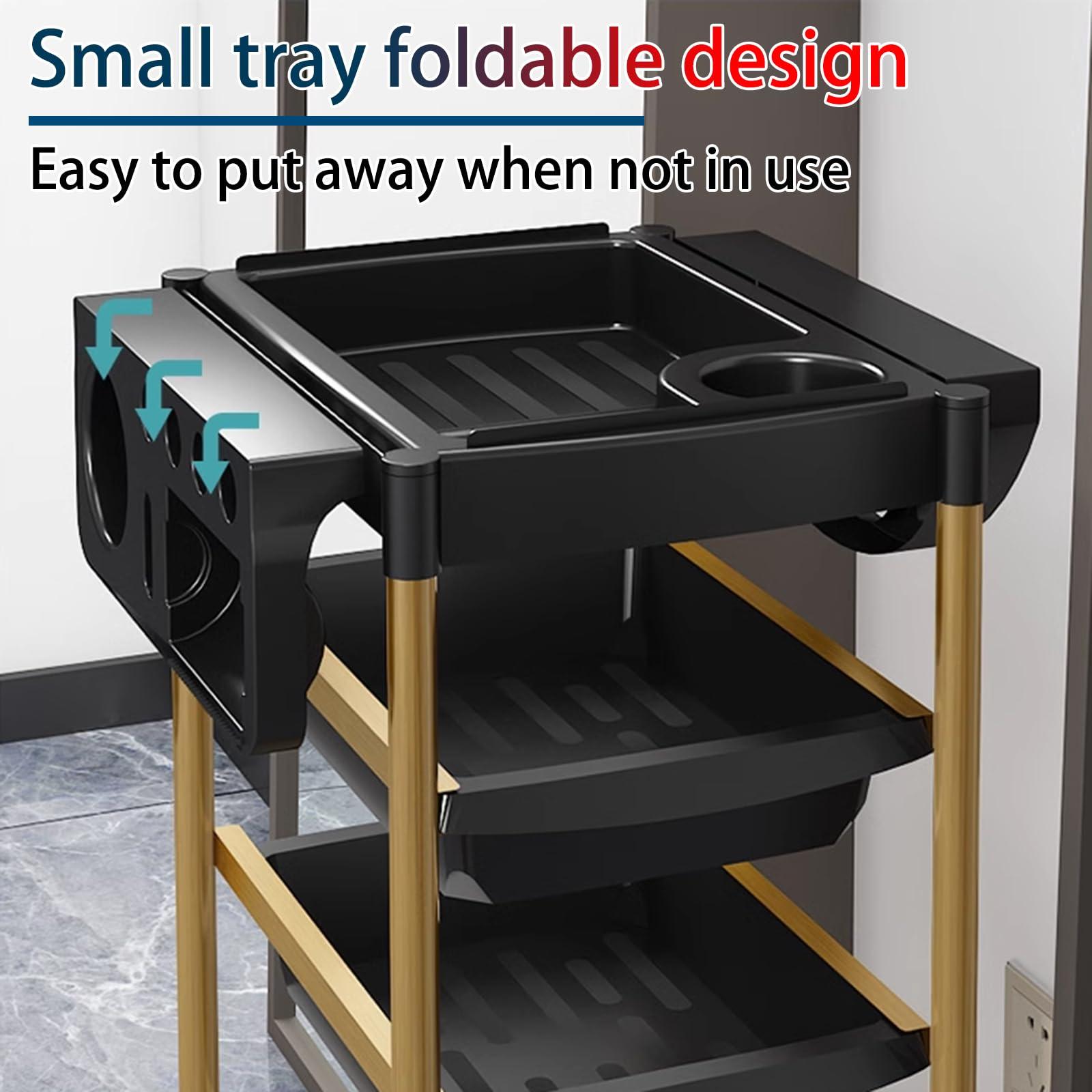 HRTLSS HRTLSS Salon Cart, Salon Cart with Wheels and Drawers, Stylist Hairdressing Cart, Space Saving Salon Station Trolley Cart, for Hairdressing Beauty Spa Tattoo