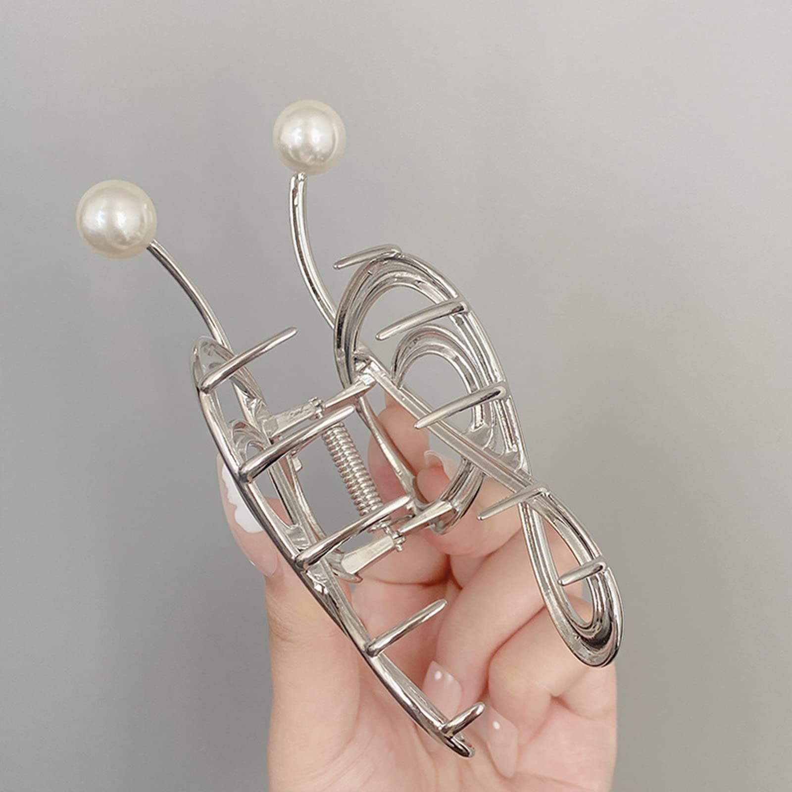 LLAOIMB LLAOIMB Musical Note Hair Clip, Large Metal Hair Claw Clips, Non-slip Hair Barrettes with Pearl Designs, Cute Hair Accessories Styling Hair Jaw Clamps for Women