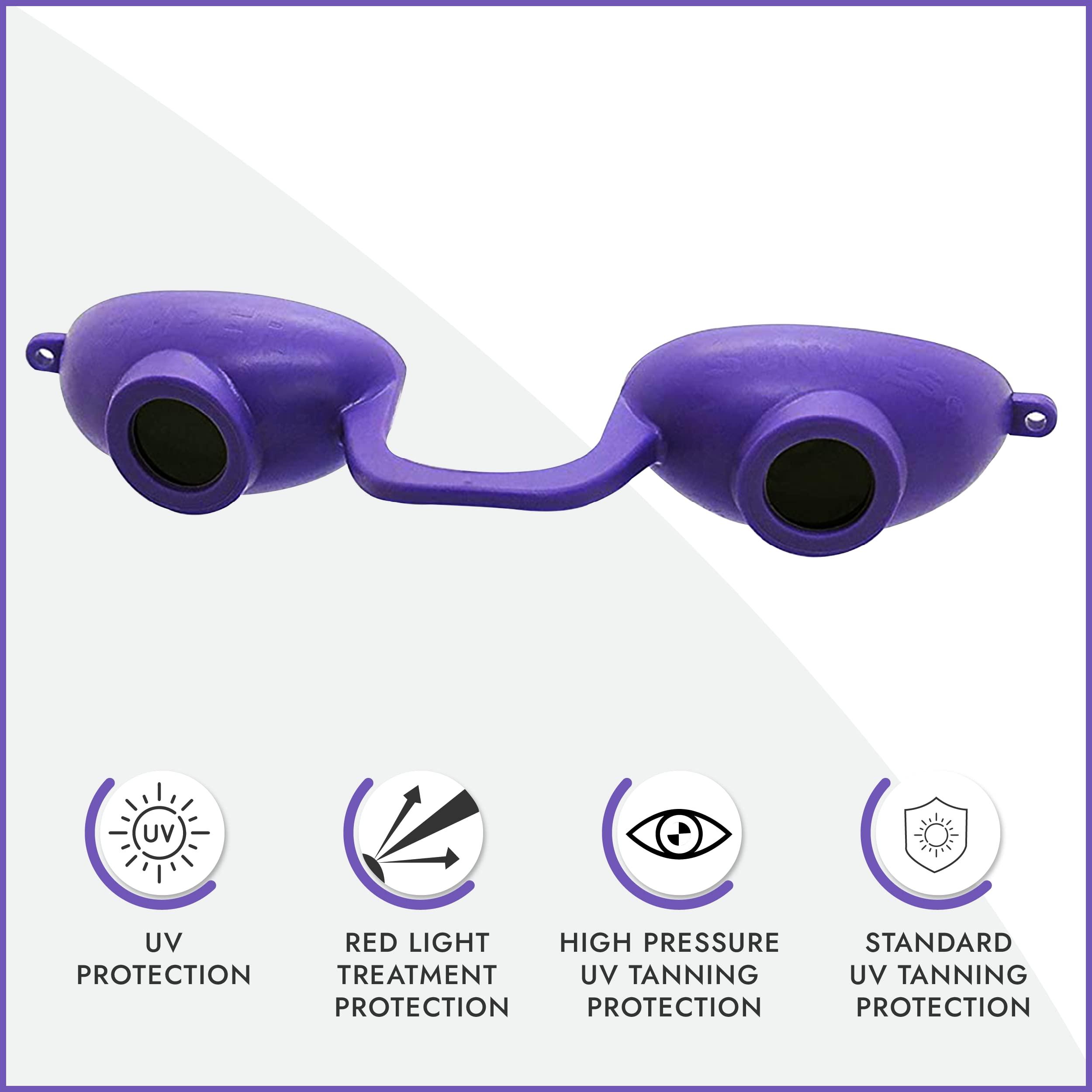 Super Sunnies Super Sunnies Flexible Tanning Bed Goggles Eye Protection UV Glasses (Purple)