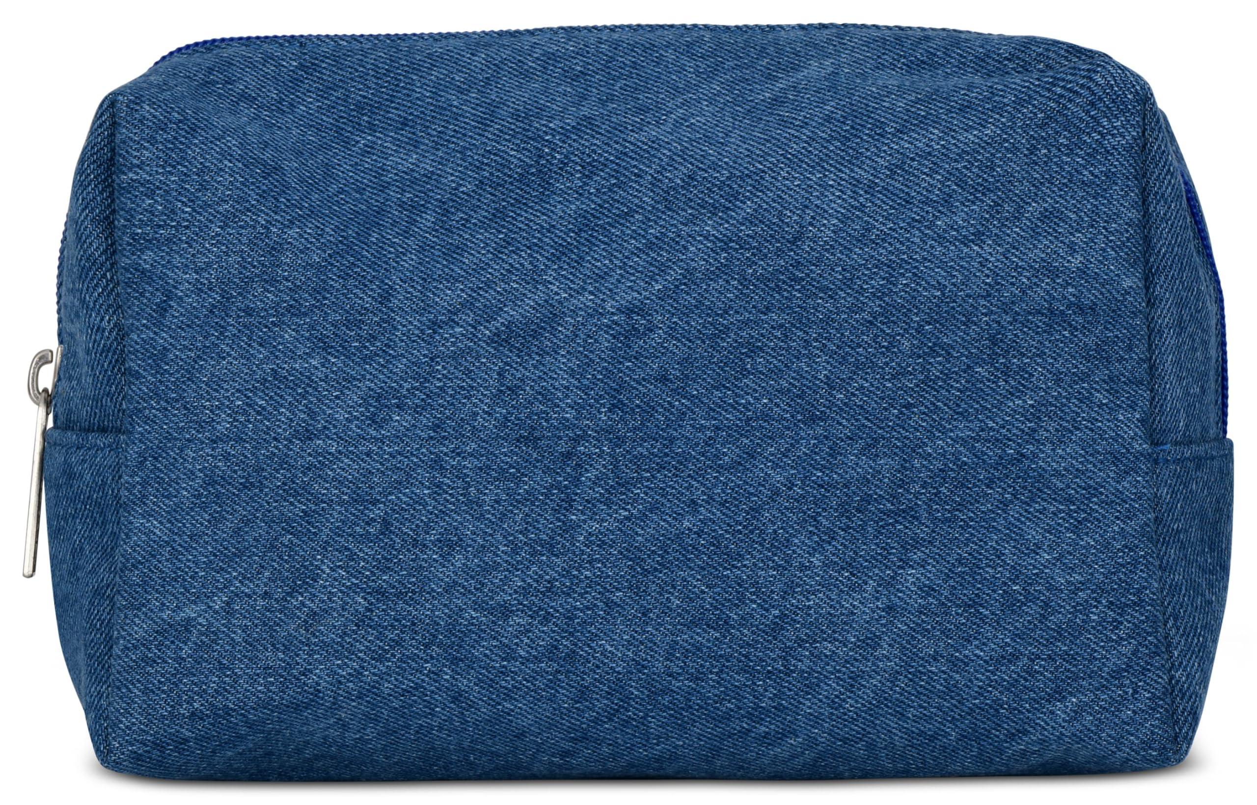 iscream iscream 3-Piece Large, Medium and Small Bag Set for Toiletry and Cosmetic Storage and Travel - Blue Denim Swirl