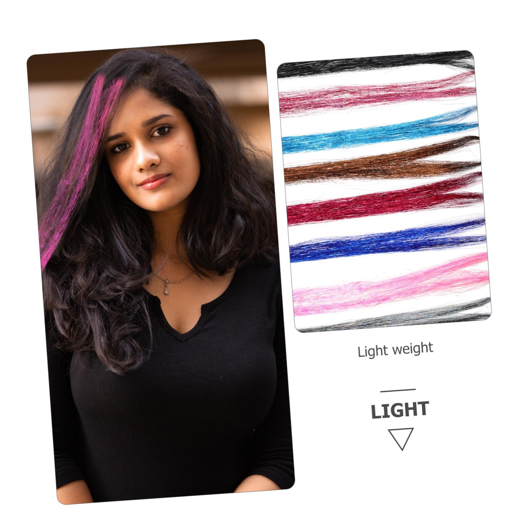 Baluue Baluue Fairy Hair Tinsel Kit Hair Tinsel Extensions Glitter Tinsel Tool Hair Glitter Strands Hair Decorations for Women