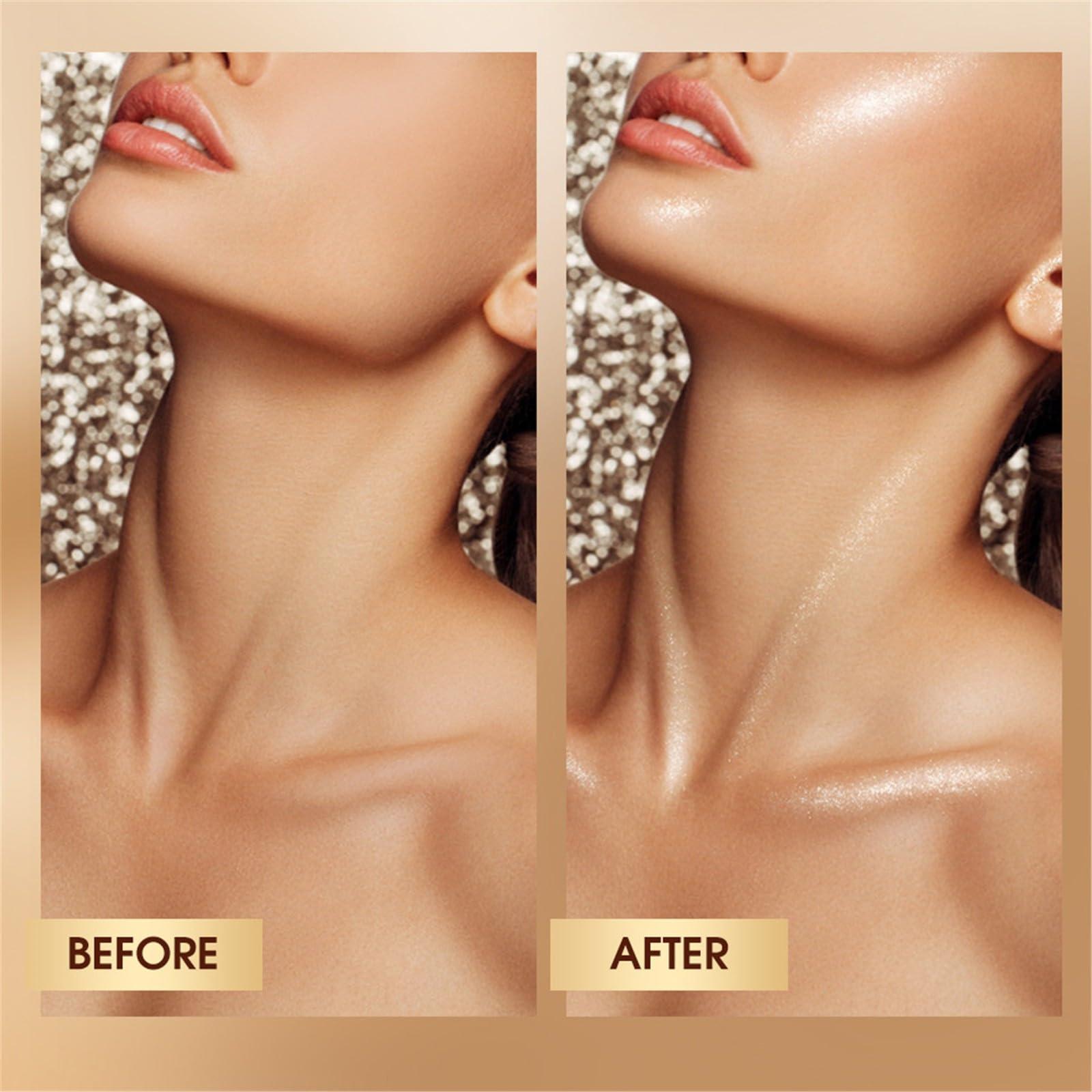 ZITIANYNEW Liquid Highlighter Makeup - Long-Wearing, Multifunctional Luminous Glow - Sparkly Glitter Body Shimmer Liquid Luminizer Sticks, Pearl Shimmer Eyeshadow Stick, Suitable for Face, Eyes, Lips, and More