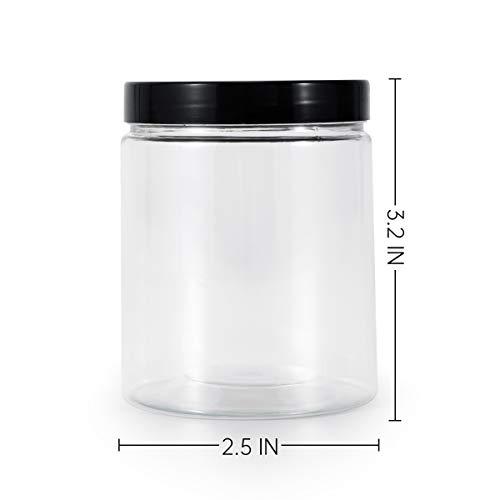 testyu testyu Plastic Jars with Lids, 8 OZ Wide Mouth Jars with Airtight Lids, Clear Empty Slime Containers with Lids, Multipurpose Storage Jars for Home Kitchen Food Arts Crafts Cosmetic Sample - 14 Pack