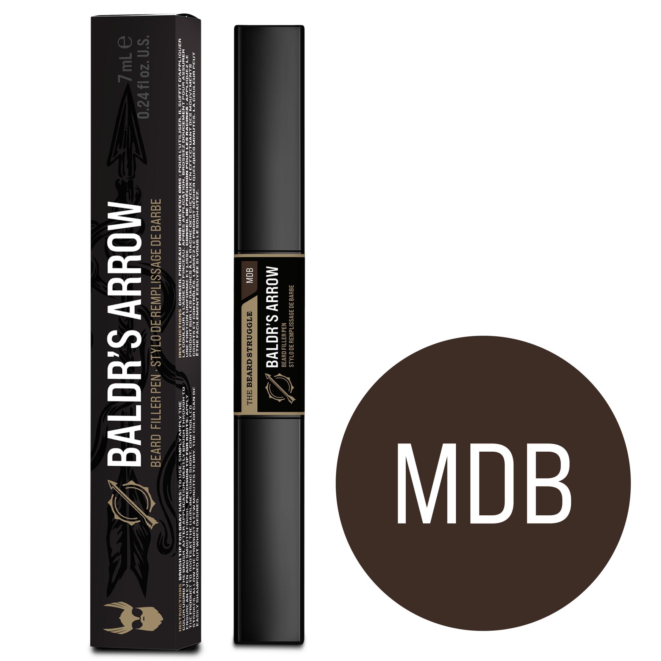 The Beard Struggle Beard Pen Filler for Men by The Beard Struggle - Baldr\'s Arrow Sweat Resistant & Waterproof, Long Lasting Beard Pen with Brush, Instantly Fill Patches & Thin Areas for a Perfect Beard - Medium Brown