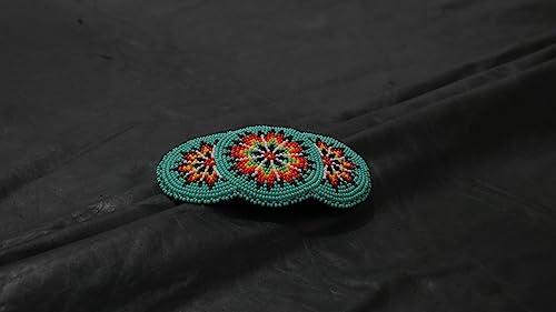 buybeaded Beaded Hair Clips Native American Style Handmade Collection (Turquoise)