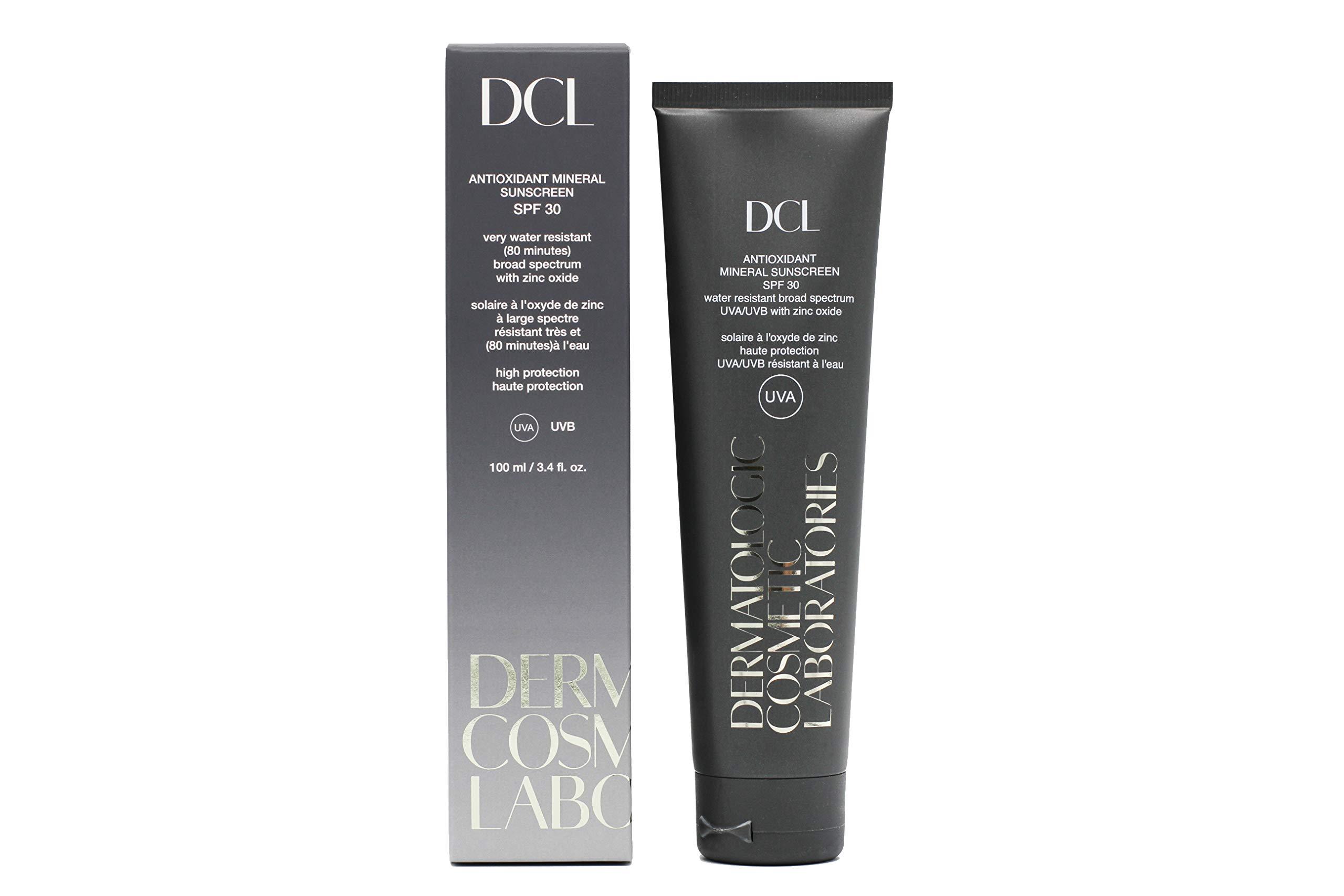 Dermatologic Cosmetic Laboratories DCL Skincare Antioxidant Mineral Sunscreen SPF 30,17.5% zinc oxide, water-resistant, Reef safe (Octinoxate & Oxybenzone Free), UVA/UVB protection, 3.4 Fl Oz