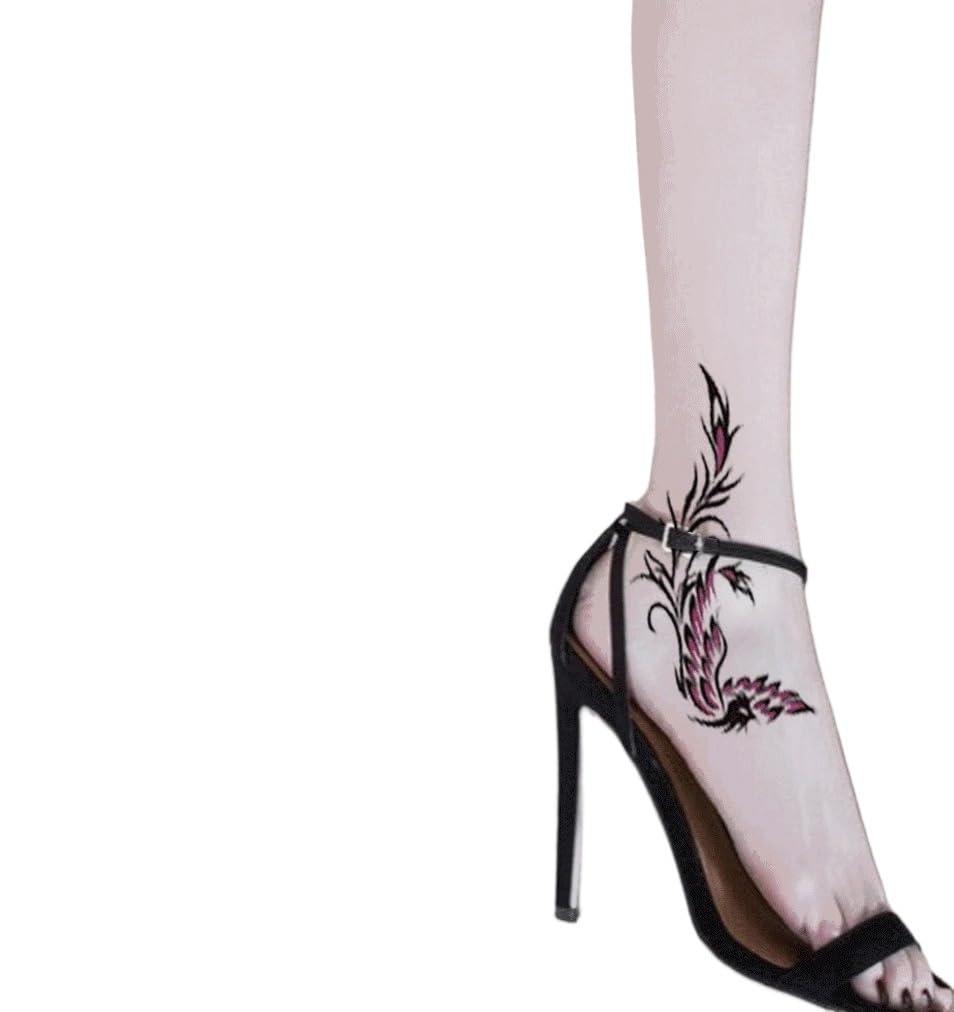 DRAISE Waterproof Temporary Tattoos Temporary Tattoos Black and Purple Phoenix Waterproof and sweat tattoo sticker