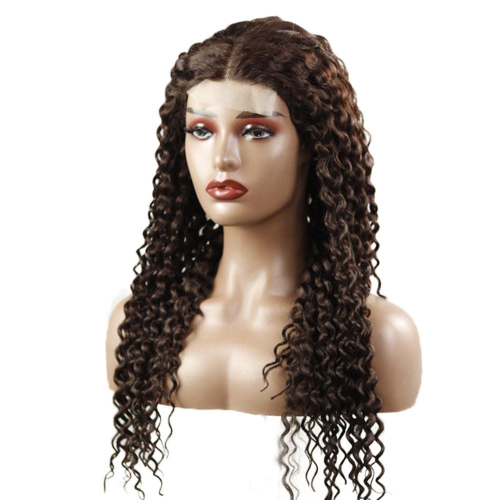 UMRHair Prelooped Human Hair Bulk Crochet Goddess Braids with Human Hair Curls Synthetic Braiding Hair with Curly Ends Crochet Boho Box Braids Natural Black 30inch