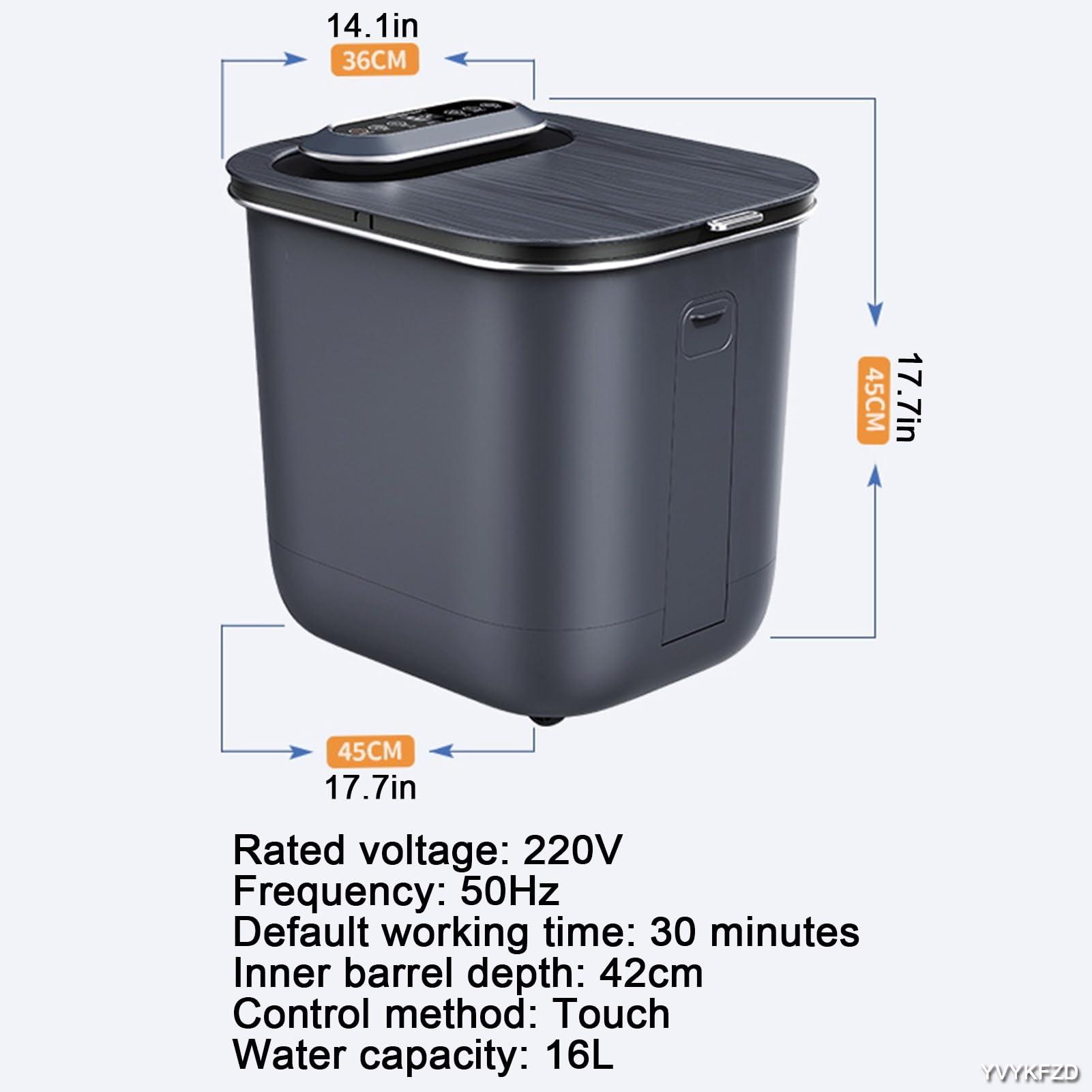 YVYKFZD YVYKFZD Foot Spa Bath Massager, Portable Foot Bath Basin, Foot Soak Tub with Handle, Heat, Temperature Control, Bubbles, for Tired Feet, Relieve Feet Muscle Pain