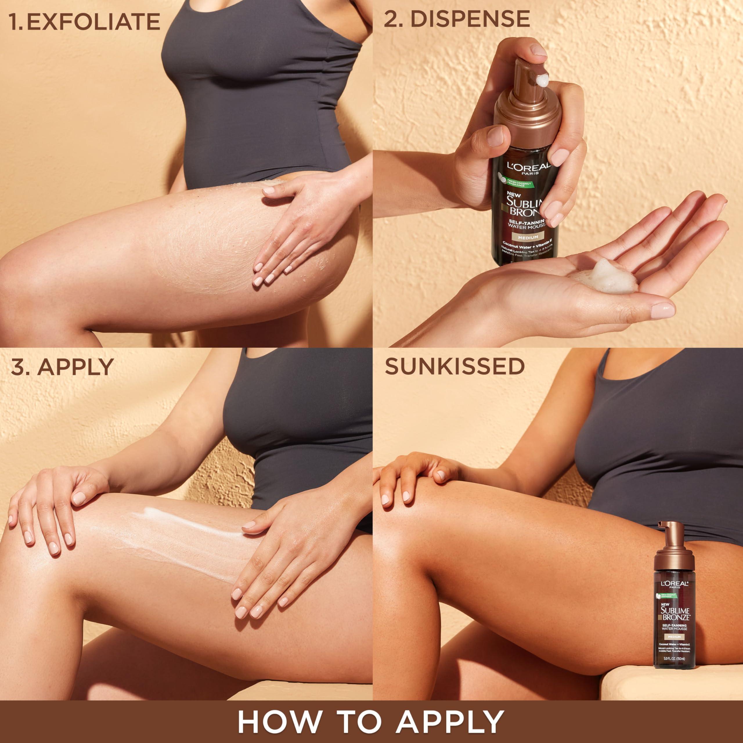 L'Oral Paris L'Oreal Paris Sublime Bronze Self Tanning Water Mousse, Streak-Free Natural Looking Tan, 5 fl. Oz