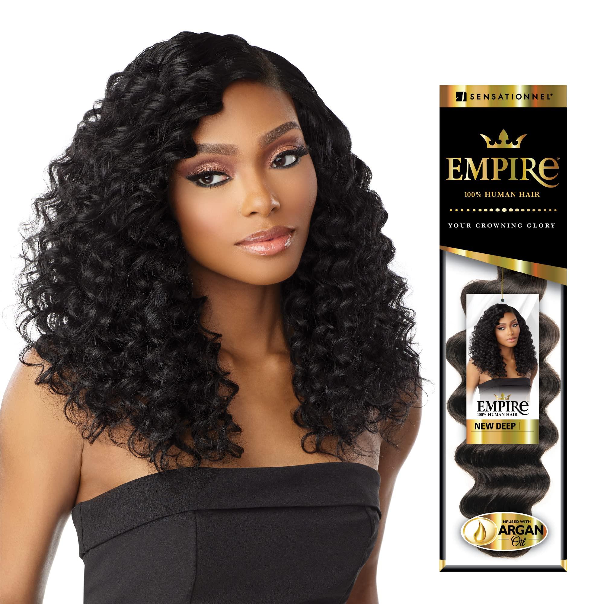 Sensationnel Sensationnel Empire Curly human hair - new deep tangle free weaving for quick weave and sew in styles best for faux highlights - 1 pack (10 inch, BG BURGANDY)