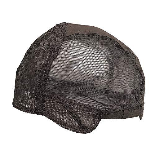 Furun Double Lace Wig Cap for Making Wigs with Adjustable Straps on the Back Swiss Lace Hairnet (Large 23.5inch, Dark Brown)