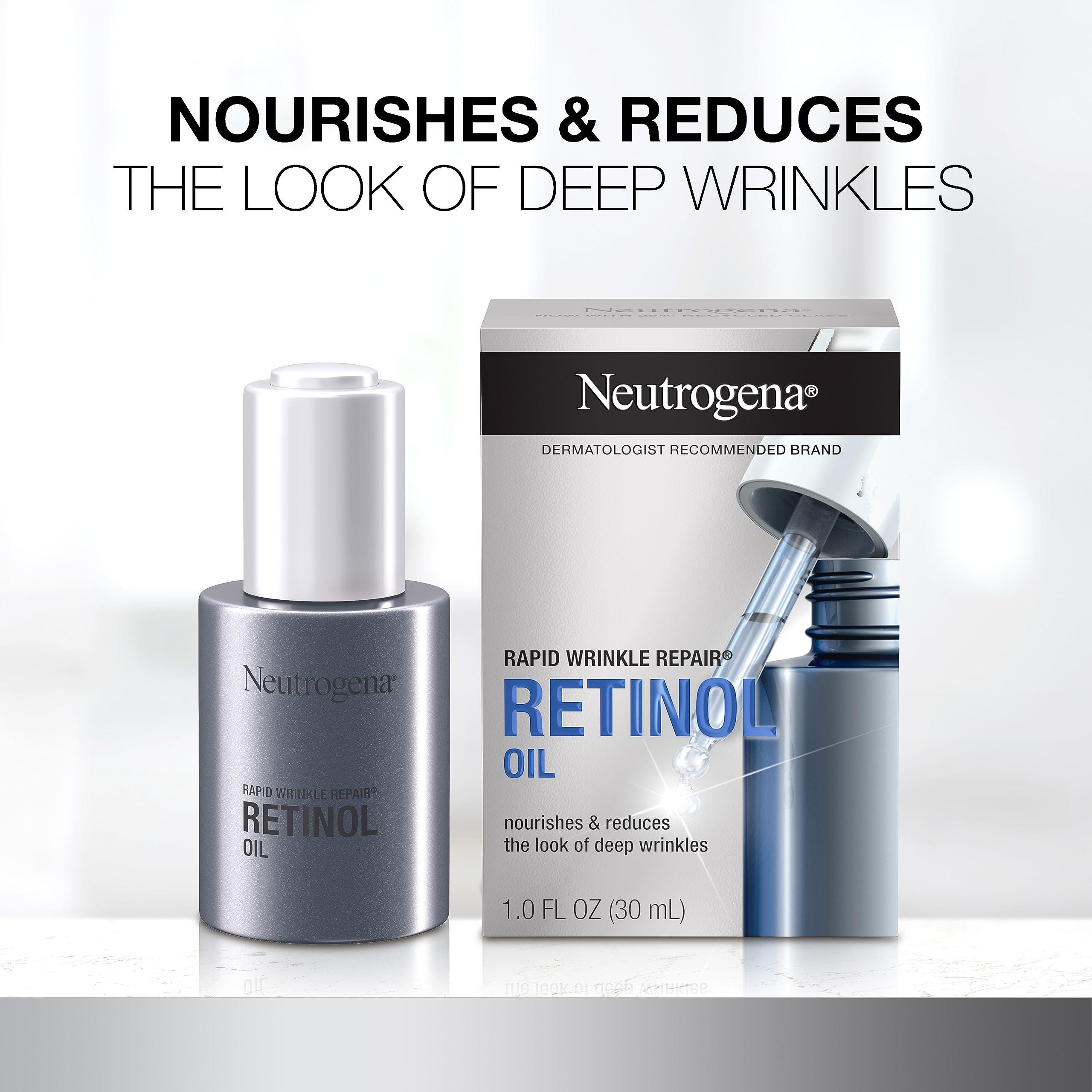 Neutrogena Neutrogena Retinol Face Oil .3% Concentrated, Rapid Wrinkle Repair, Daily Anti-Aging Face Serum to Fight Fine Lines, Deep Wrinkles, & Dark Spots, 1.0 fl. oz