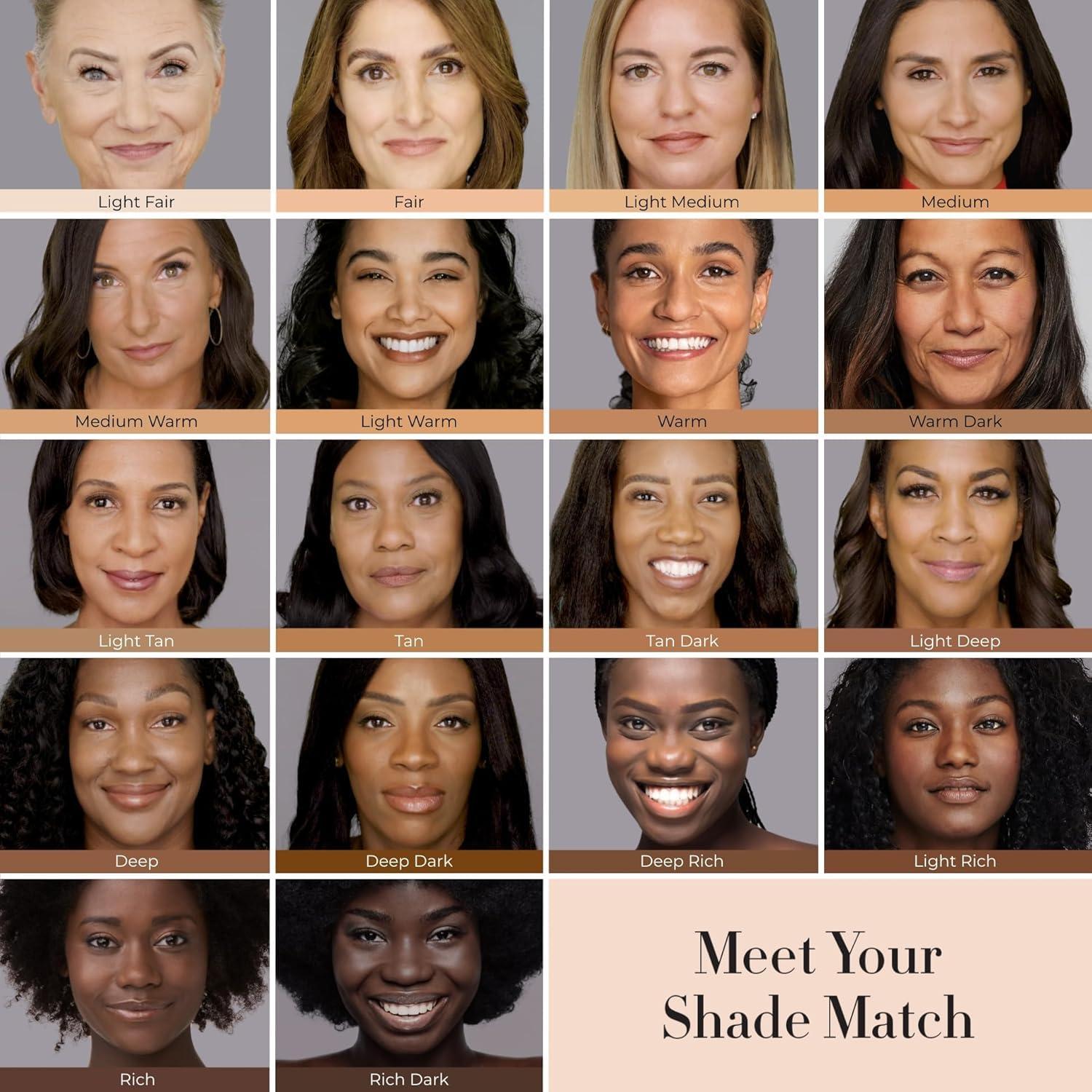 LUMINESS LUMINESS Silk Airbrush Spray Foundation & Buffing Brush Kit Full Coverage Foundation & Dual-Sided Buffing Brush - Buildable Coverage, Anti-Aging Formula Hydrates & Moisturizes (Shade - Light Warm)