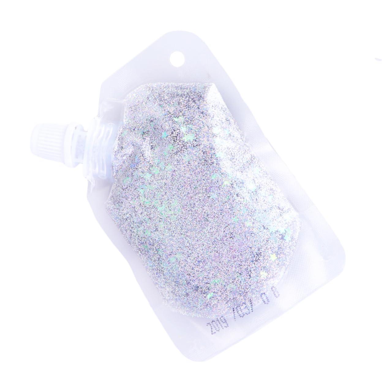 DOITOOL DOITOOL 2pcs 1 Sequins Gel for Face Chunky Glitter Gel Makeup Gel Nail Glitter Flakes Glitter Face Silver Face Glitter Face Gems for Festivals Hair Glitter Gel Hair Glitter Spray