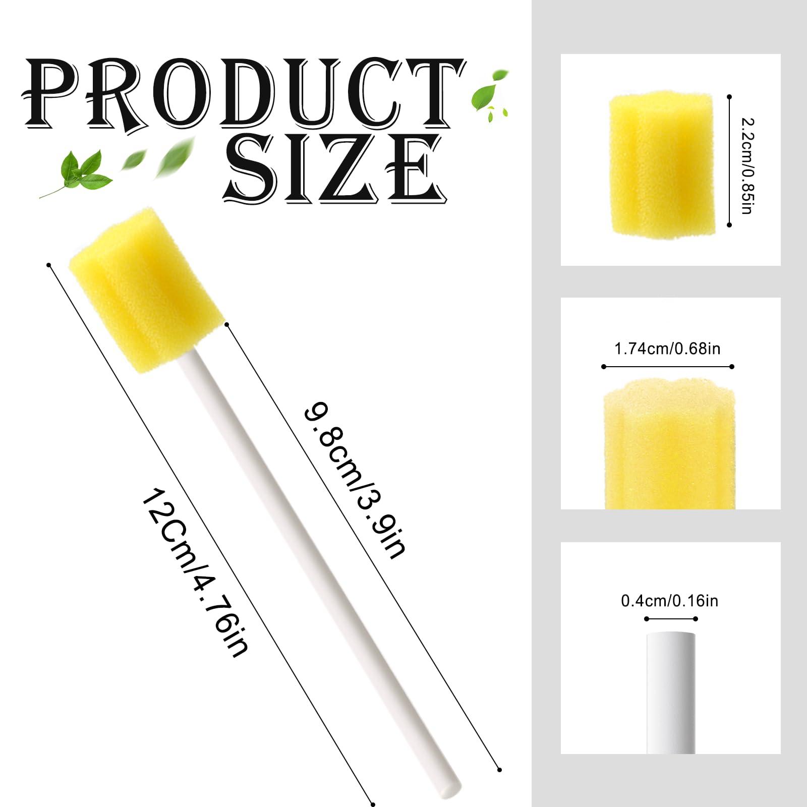 ARGOMAX ARGOMAX Disposable Mouth Swabs, Paper Stick Oral Swabs, Individually Wrapped Odorless Dental Sponge Swabsticks for Mouth & Gum Cleaning, Plum Flower-Yellow-50PCS.