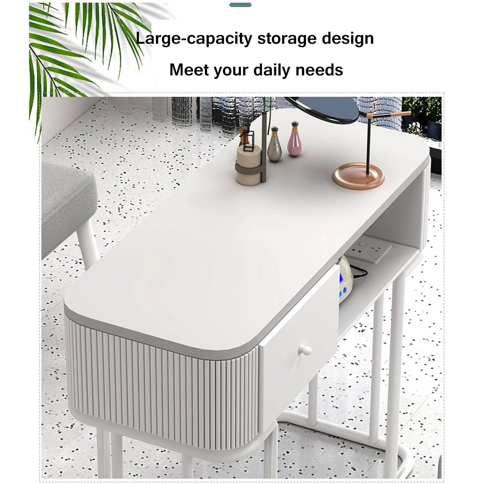 RIYUESHENGHENG RIYUESHENGHENG Nail Beauty Manicure Desk,Modern Professional Manicure Tables Nail Tech Table Station Spa Nail Beauty Salon Workstation with Storage Drawers,Nail Art Equipment for Nail tech