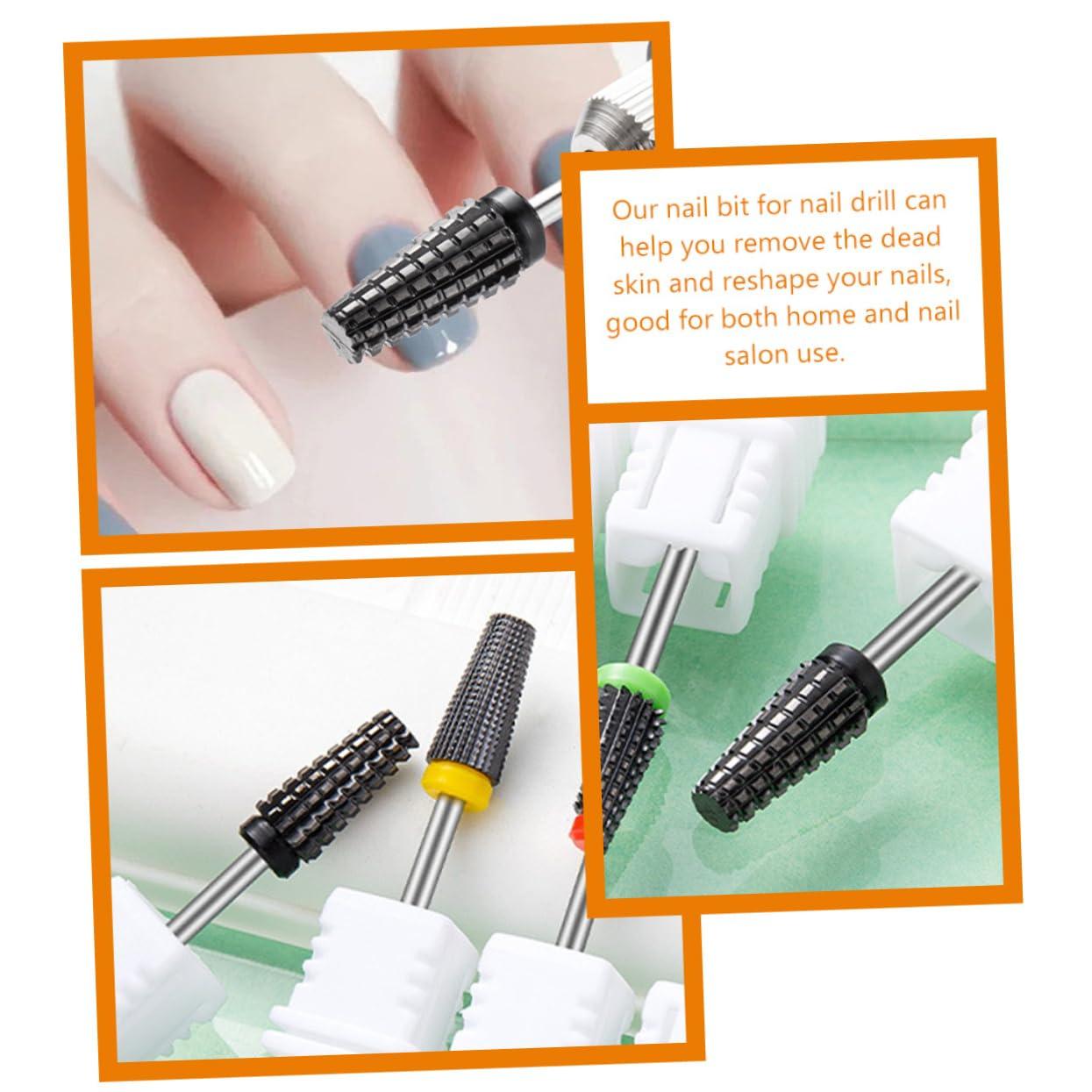 Healeved Healeved Nail Drill Bit Set Black Ceramic Nail Drill Bits for Acrylic Nails Nail Drill Bits for Women Nail Art Drill Bits for Nail Drill