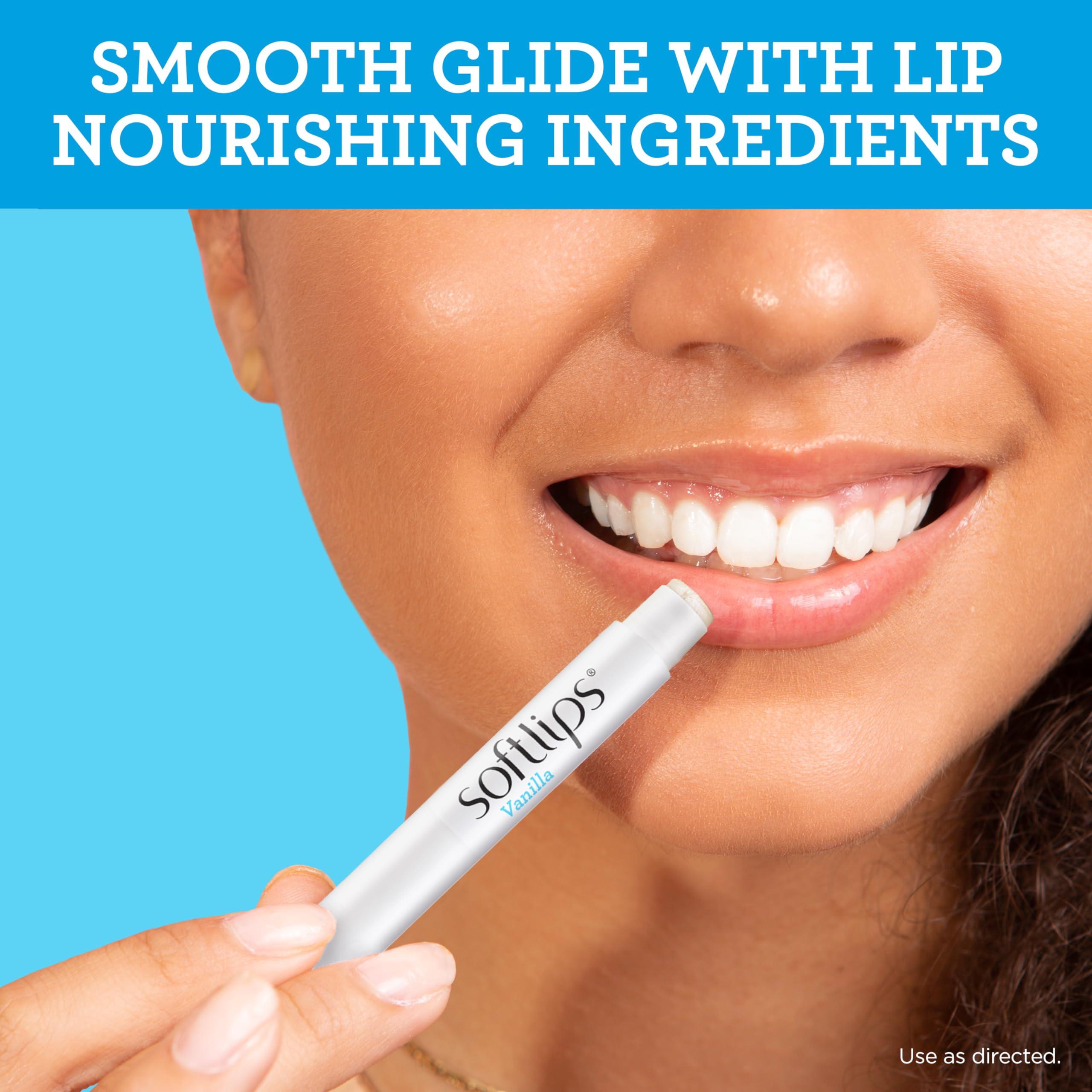 SoftLips Softlips Daily Lip Moisturizer For Very Dry Lips, Vanilla Flavored Lip Balm, SPF 20, Hydrates, Soothes & Prevents Dry, Chapped Lips, Smooth Glide Formula, Dermatologist Tested, Pack of 2 Chap Sticks