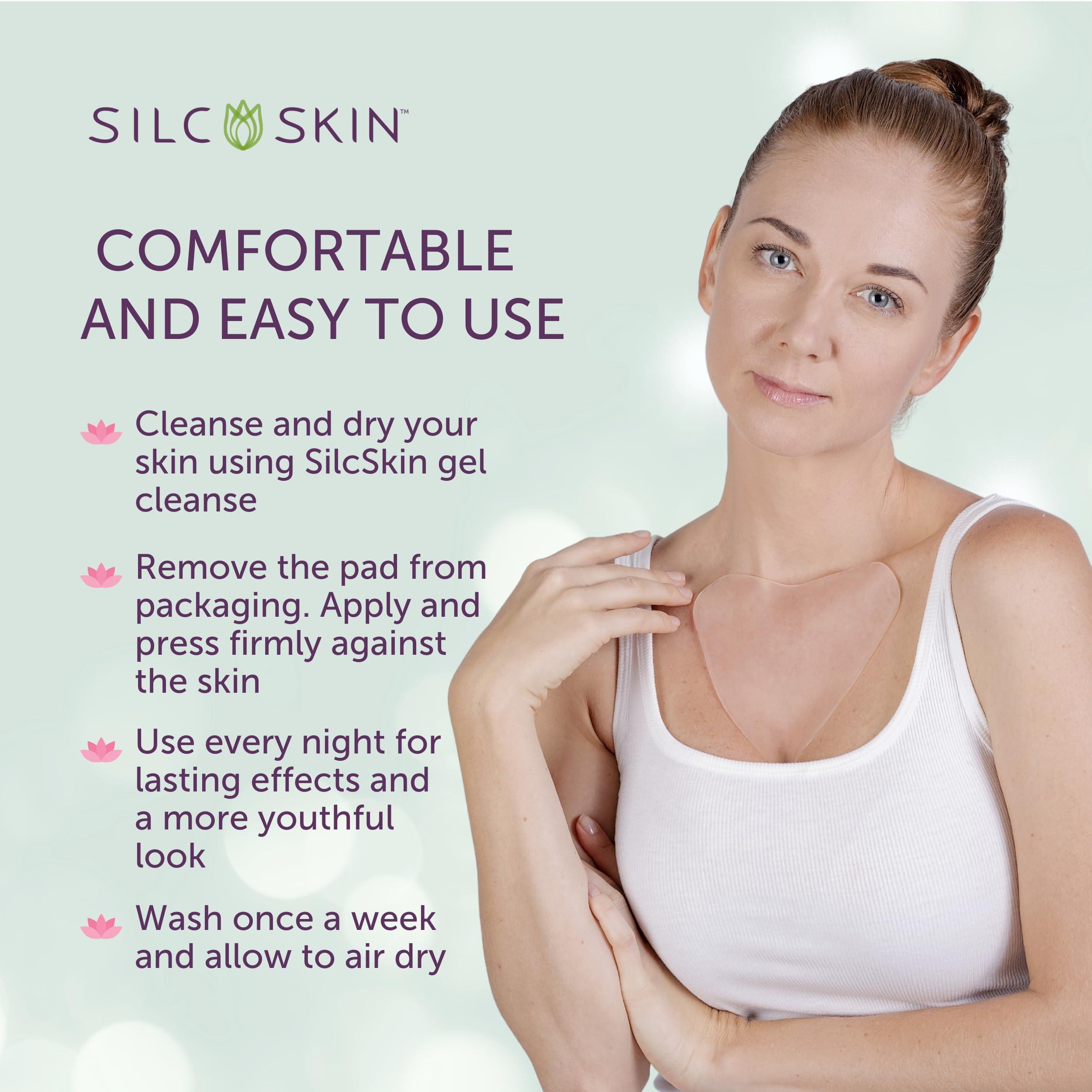Silc Skin Silc Skin Decollette Pad - Medical-Grade Chest Wrinkle Pads, Smoothing Anti Wrinkle Chest Pads, Reusable Silicone Chest Wrinkle Patches, 60 Day Supply