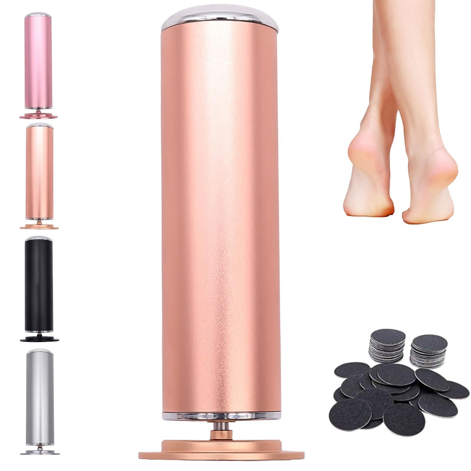 Generic Dermave Electric Foot Callus Remover, 360 Rotation Adjustable Speed Electric Foot File Pedicure Tool, Foot Electric Callus Remover with 60pcs Replacement Sandpaper Discs (Gold)