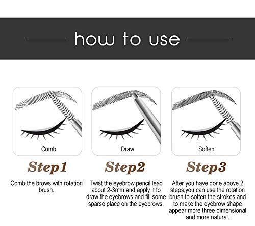 BZMC BZMC Eyebrow pencil 2in1, waterproof and anti-halo eyebrow pencil with eyebrow brush (Brown)