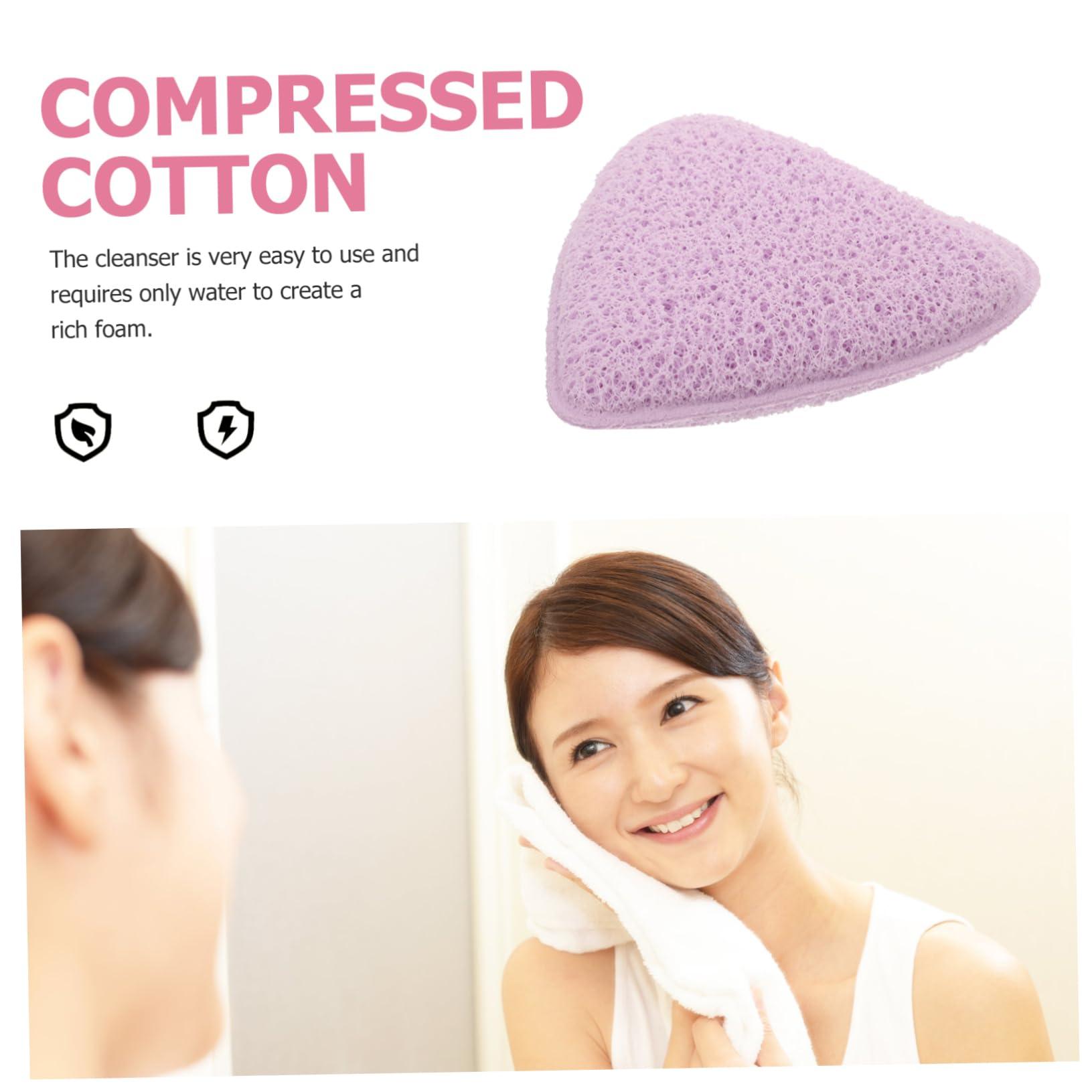 HAKIDZEL HAKIDZEL Face Wash Heart Shaped Face Sponges for Cleansing & Exfoliating Facial Sponges Facial Cleansing Sponge Face Sponge for Washing Face Sponges for Facials Natural Purple Tool