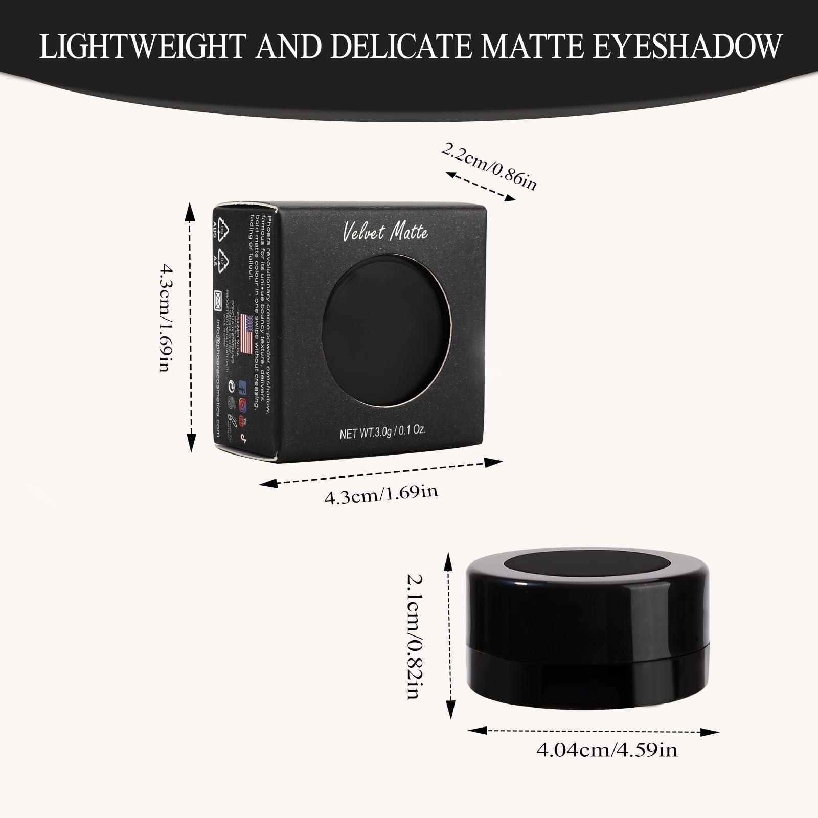 FIVEFULU FIVEFULU Single Black Eyeshadow, Pressed Powder Matte Black Eye Shadow Palette Make-up, Blendable Long Lasting High Pigment Black Eye Makeup Halloween Black Eye Paint & Face Body Paint